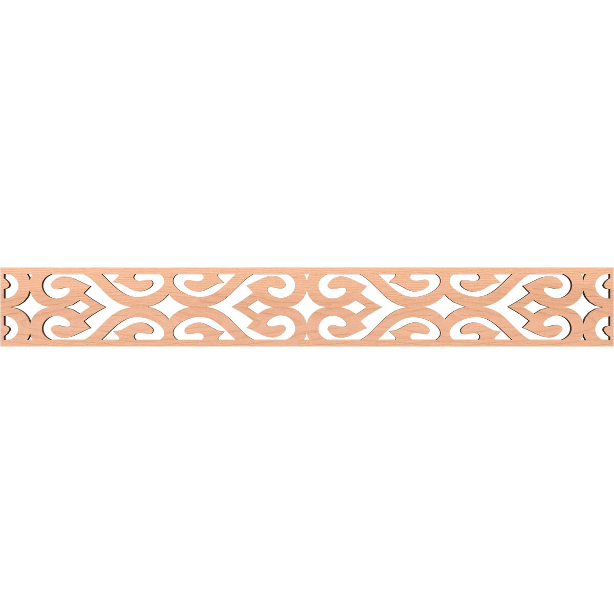 Ekena Millwork MLDB06X46KEEAL Keene Fretwork Flat Trim 6-in x 3.86-ft Alder Brown Unfinished 2155799 Pierced Wall Panel Moulding