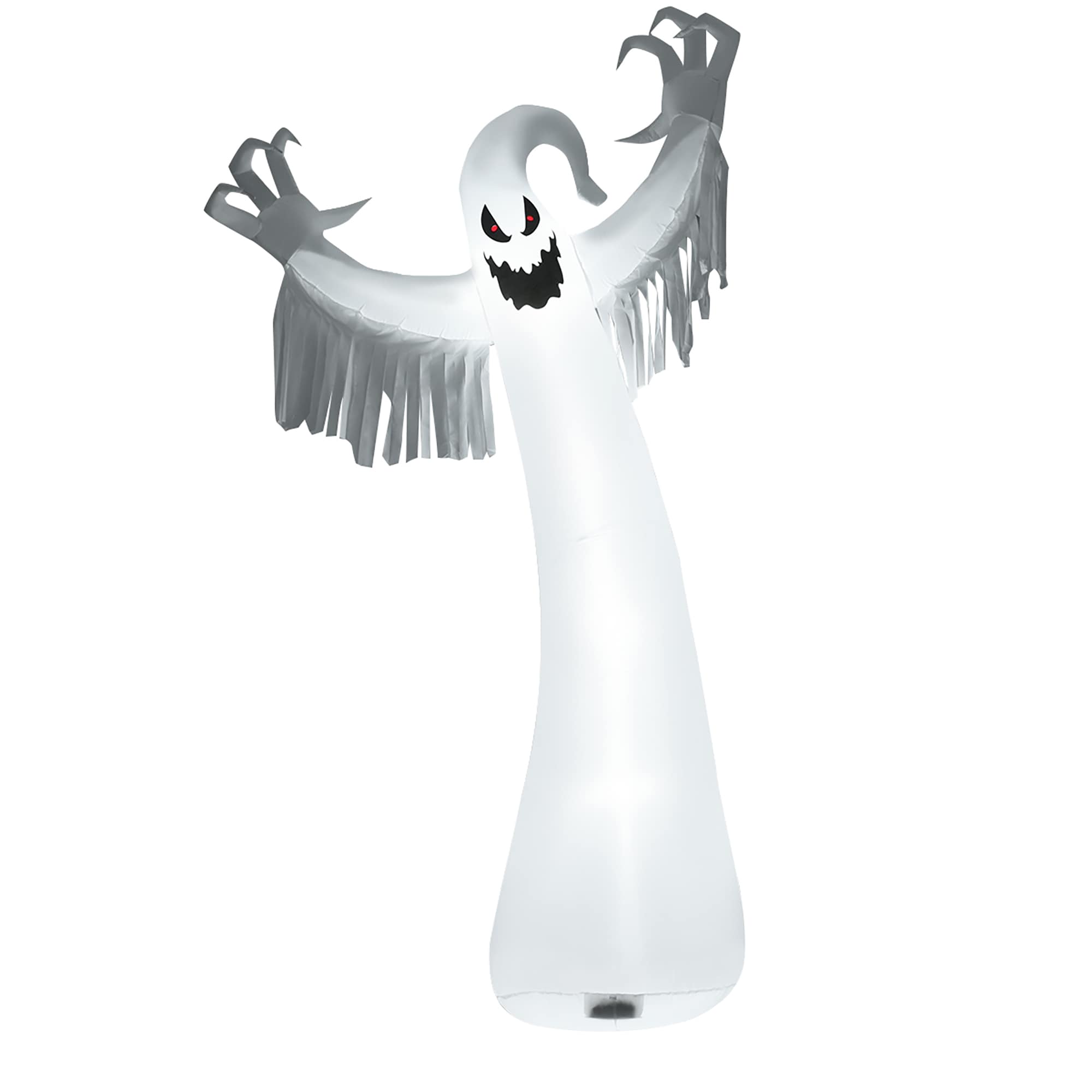 Costway 12-ft Pre-Lit White Ghost Inflatable for Indoor/Outdoor ...