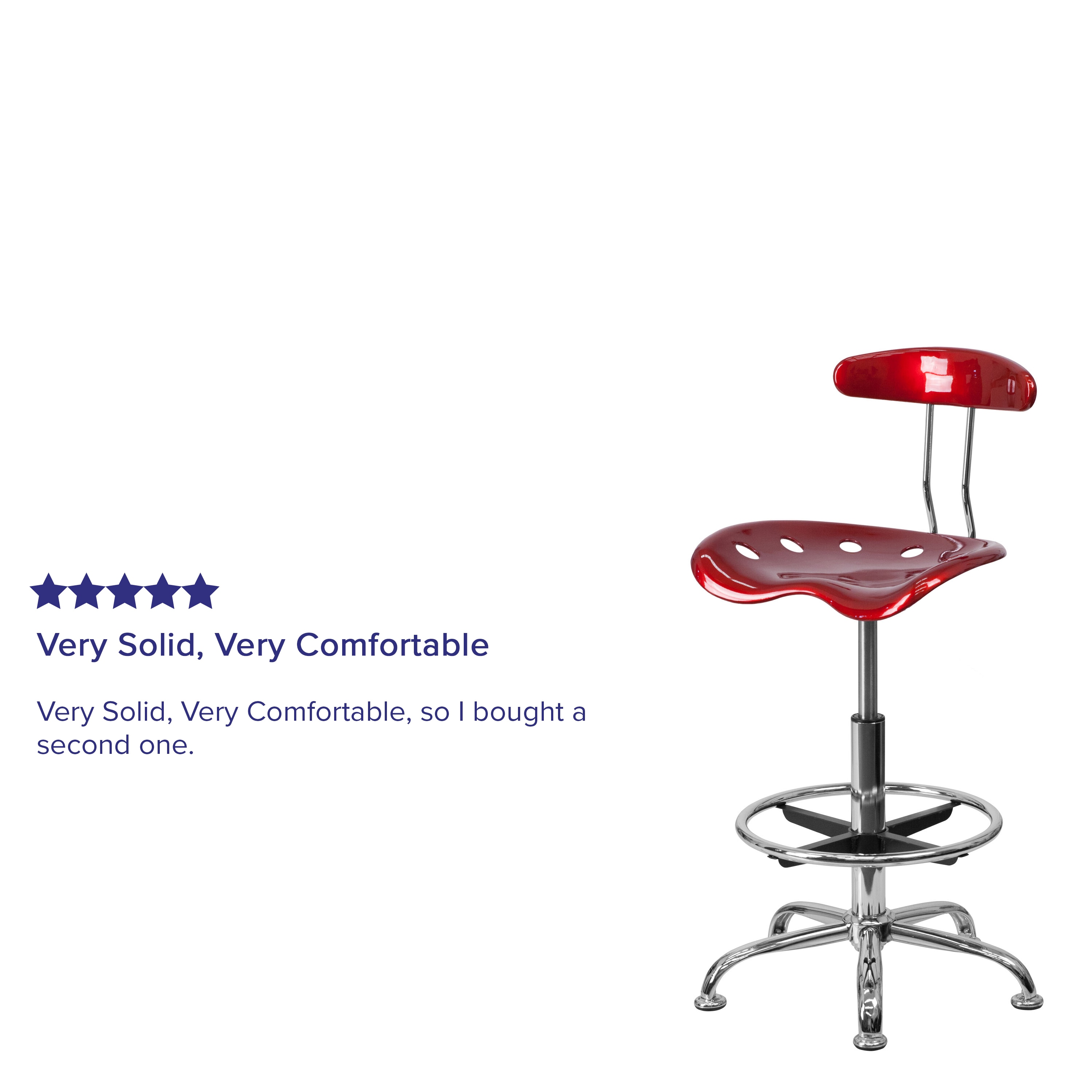 Wine Red Adjustable Swivel Metal Bar Stool