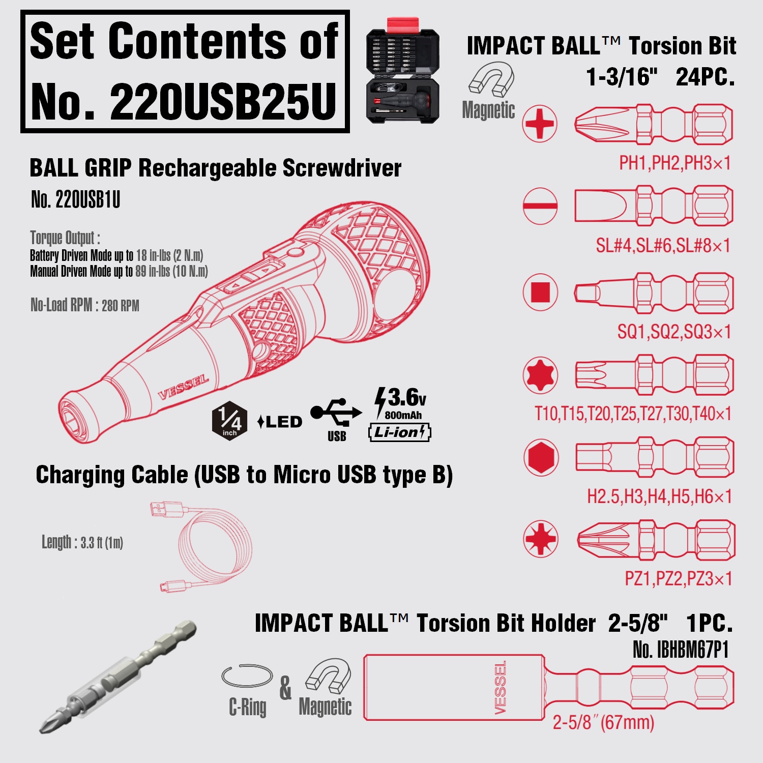 VESSEL 220USB25U Cordless-Screwdrivers - View #6