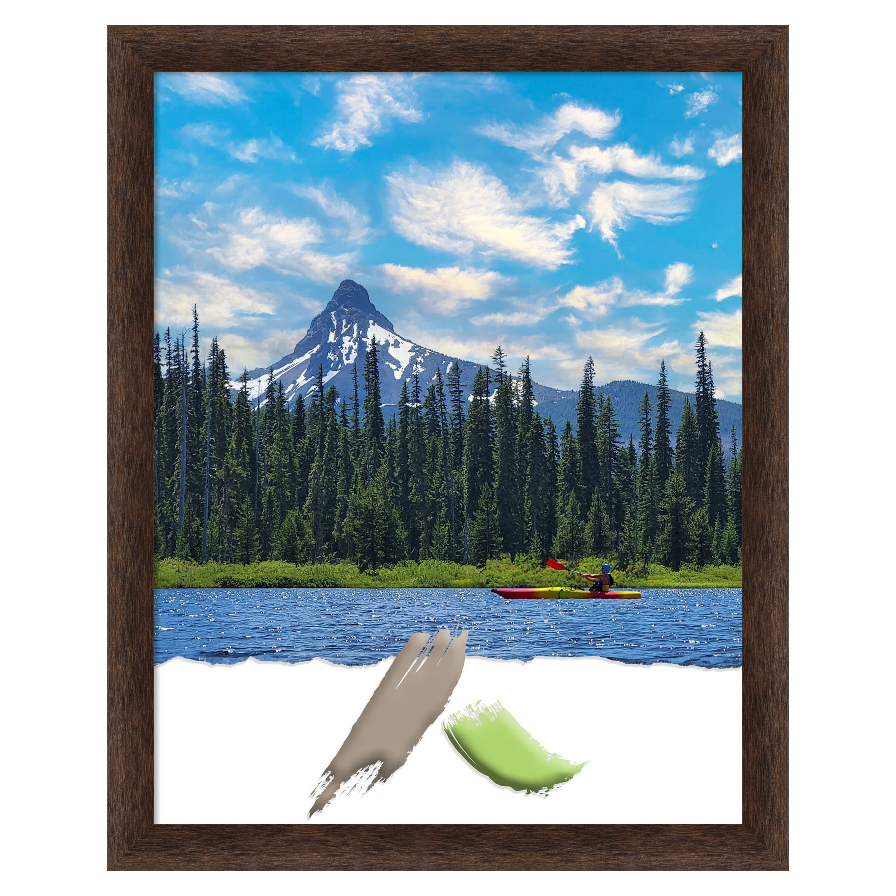 Warm Walnut Narrow Wood Wall Picture Frame 22"x28"