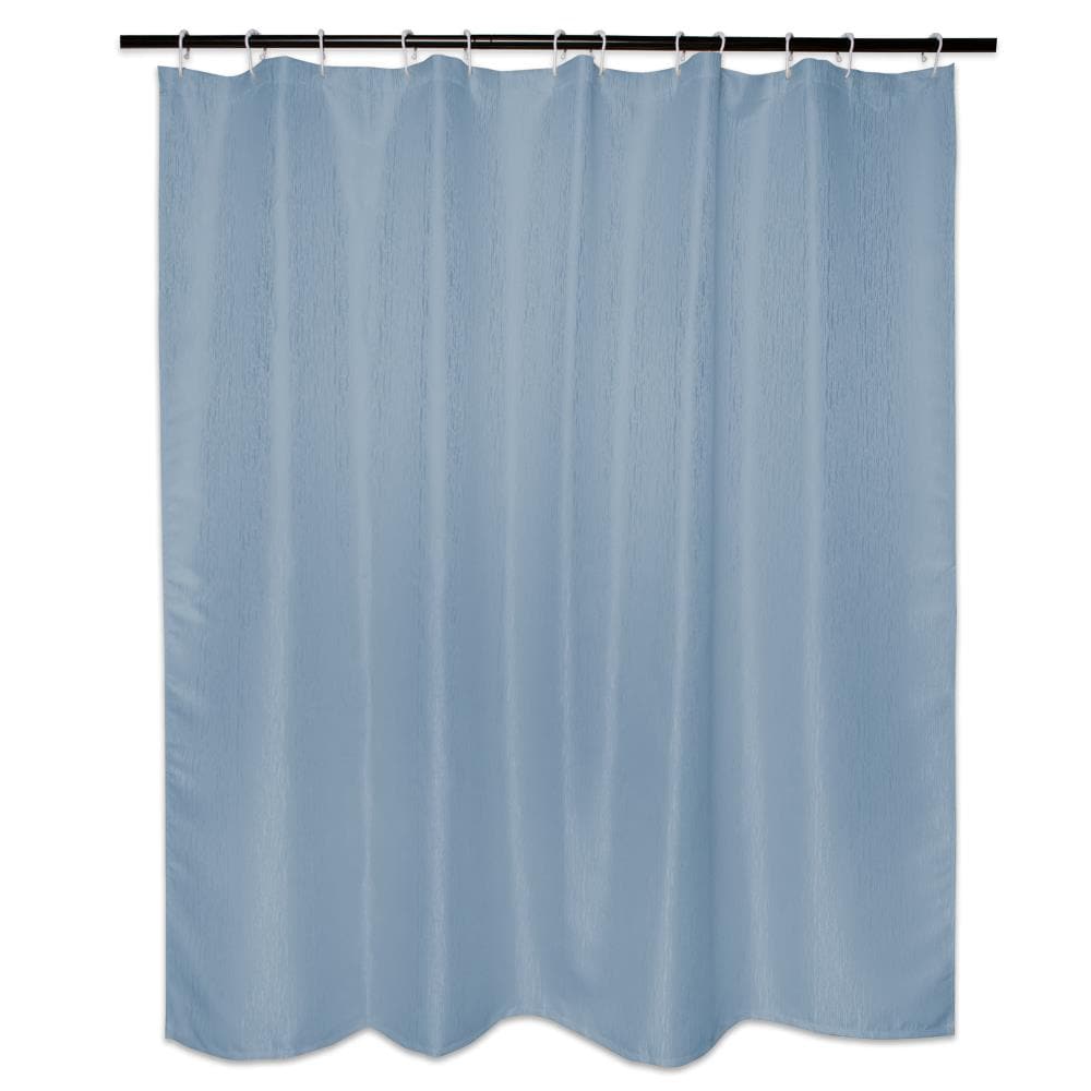 DII 72-in Polyester Stone Blue Solid Shower Curtain in the Shower