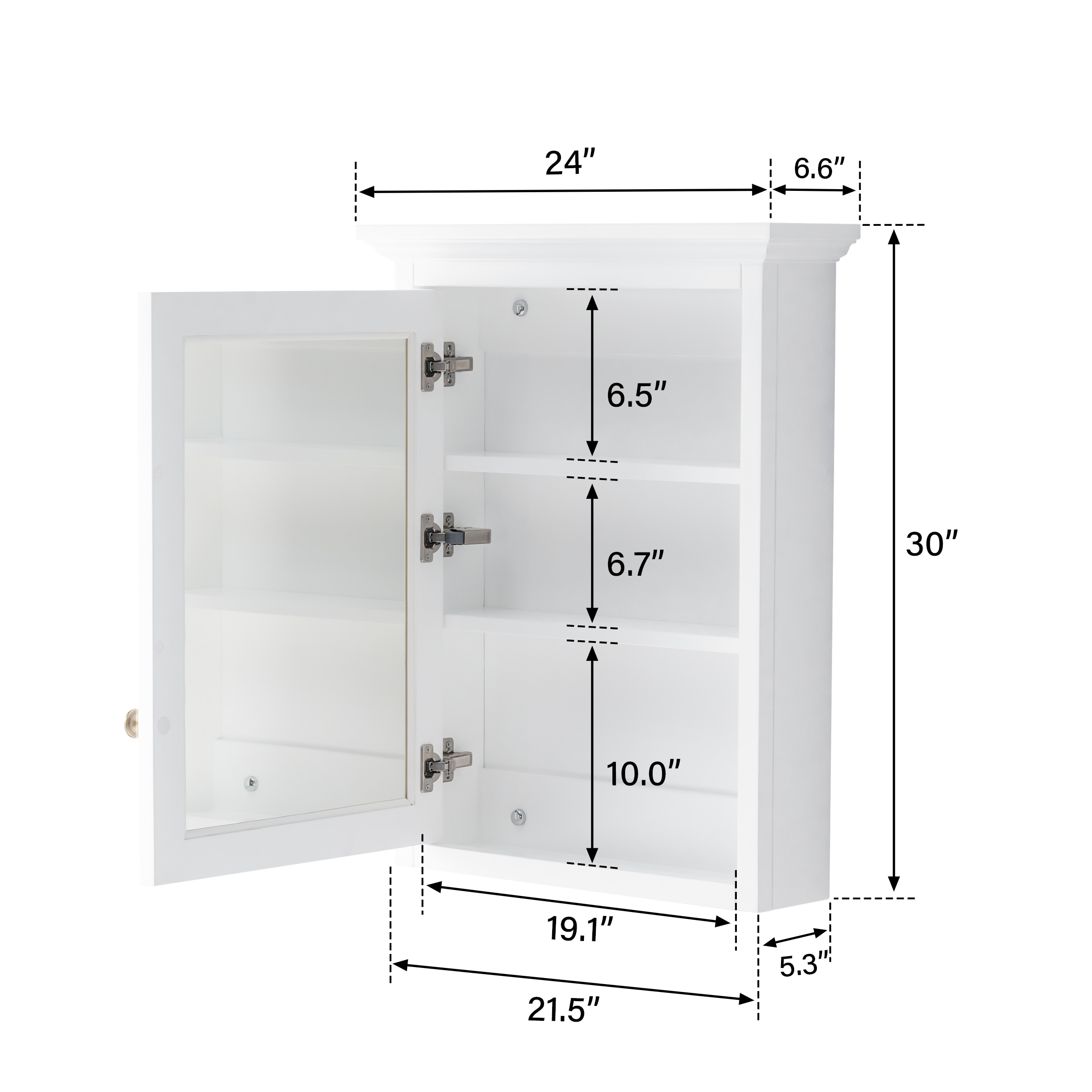 WELLFOR EX3BMFL-40-24 Bathroom-Medicine-Cabinets - View #10