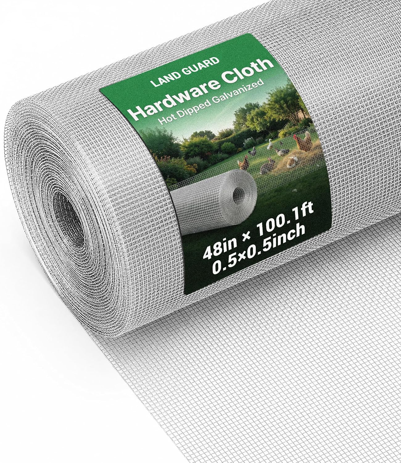 Land Guard  Hardware Cloth 1 2 Inch 48inx100 1ft 19 Gauge Square Chicken Wire Fence Mesh Roll Raised Garden Bed Plant Supports Poultry Netting Cage Snake Fence