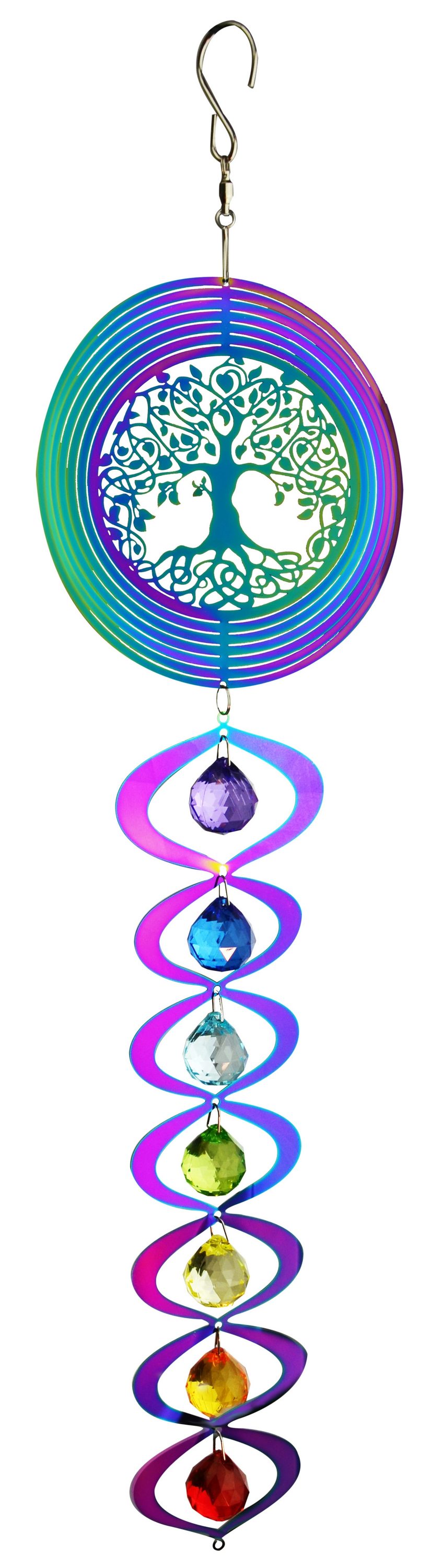 RCS Gifts 32173 Wind Spinners Iridescent Steel Wind Spinner
