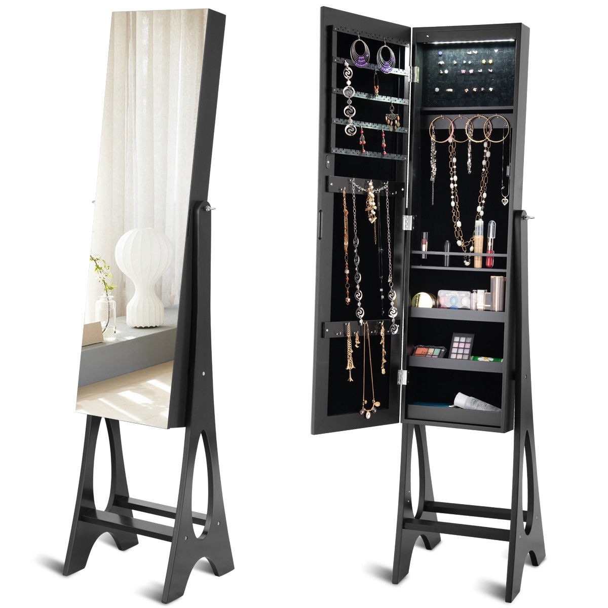CASAINC WF-HW58536BK-LA Black Jewelry Armoire