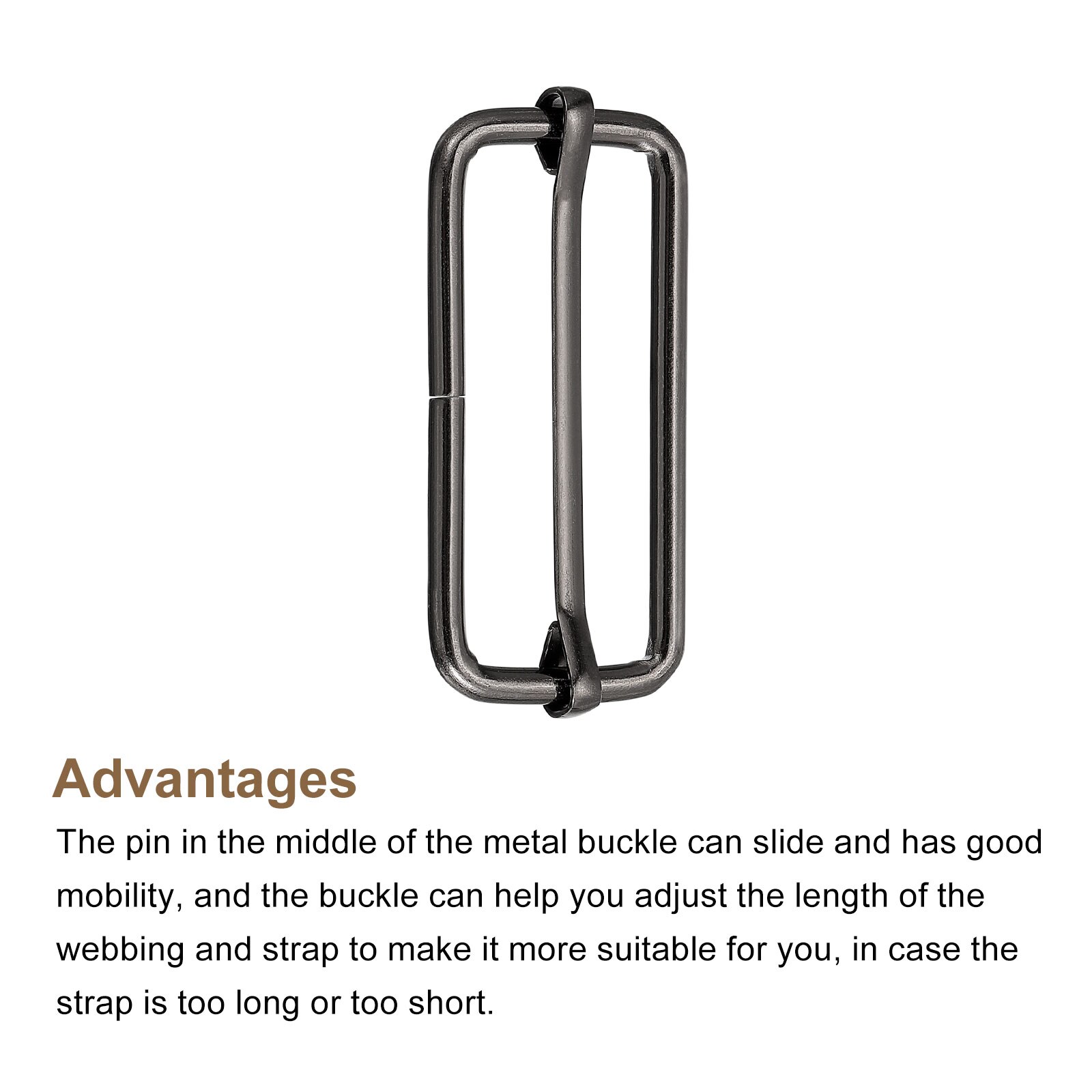 Unique Bargains Slides Buckles 20pcs 50x20x3.8mm Metal Rectangle ...