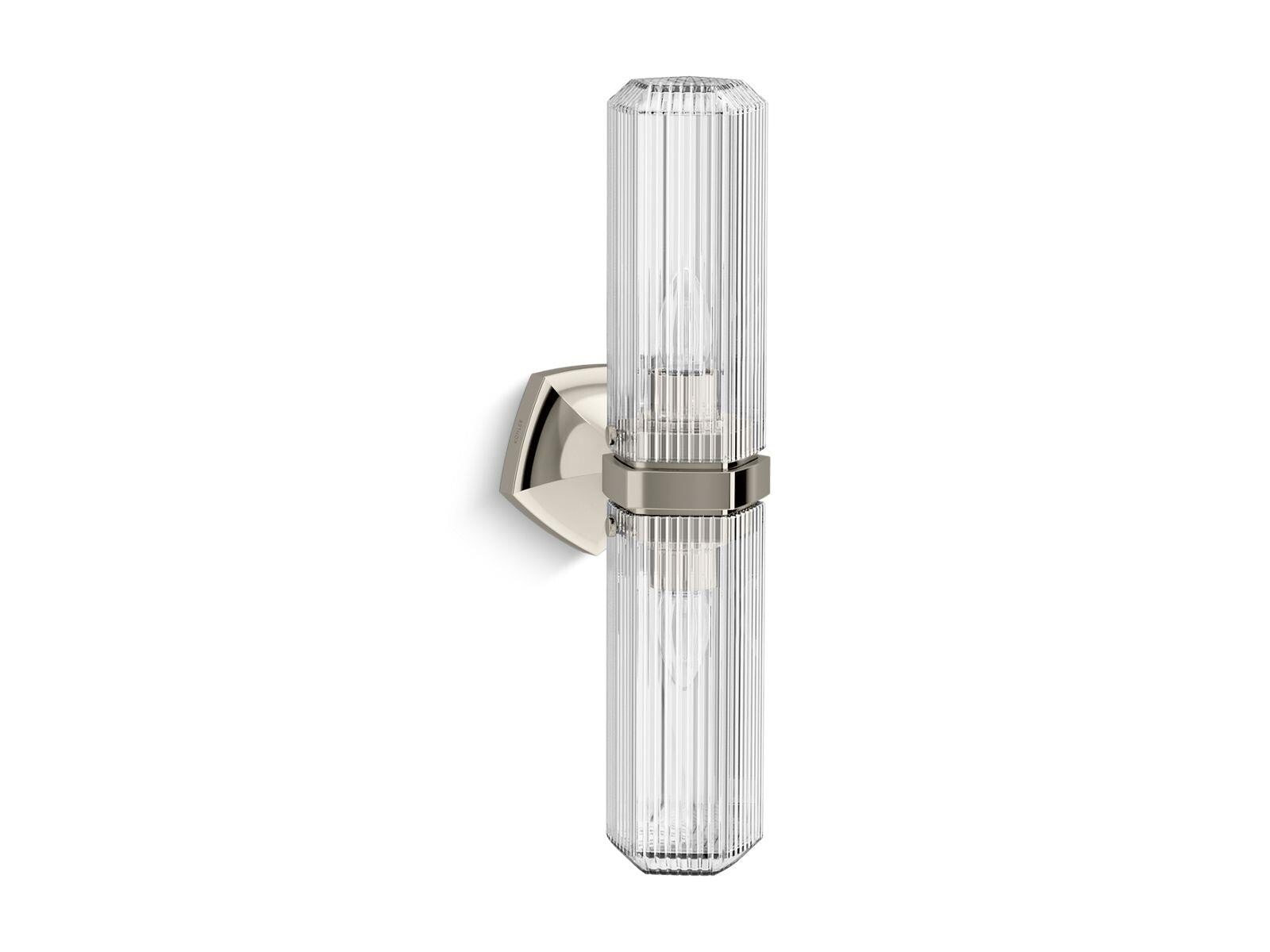 KOHLER Occasion 5.26-in 2 Light Polished Nickel Traditional Bathroom Vanity light #31777-SC02-SNL