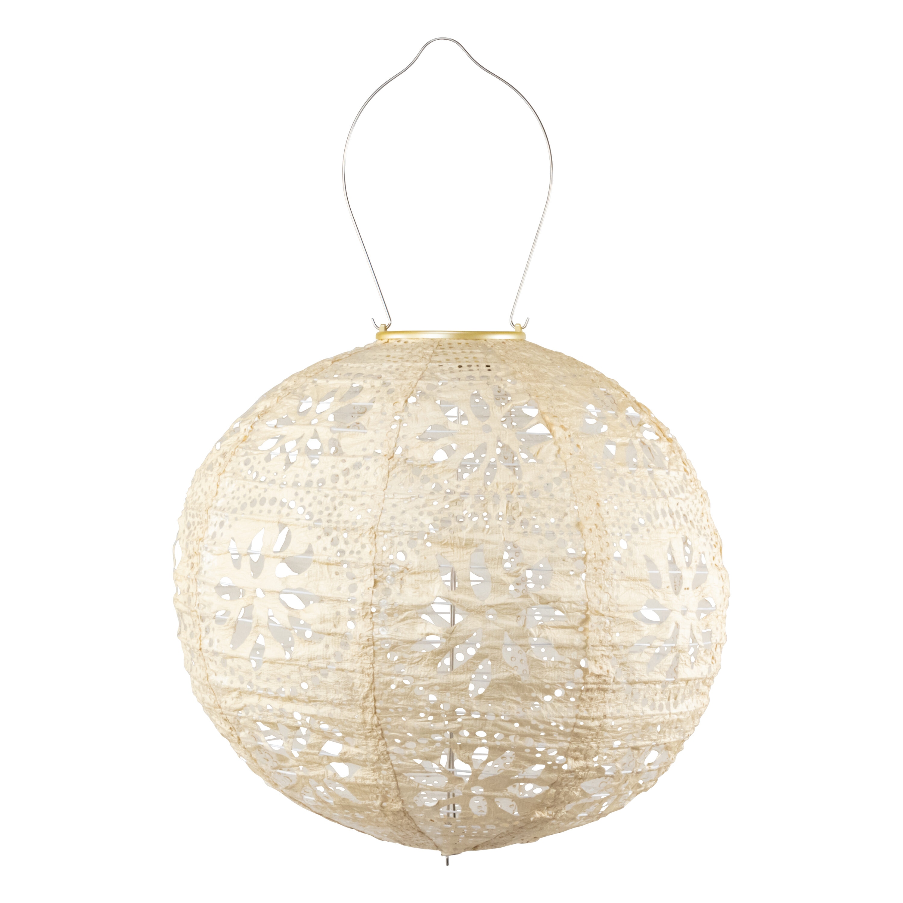 Allsop 31598 12-in x 12-in Pearl Fabric LED light Outdoor Decorative Lantern