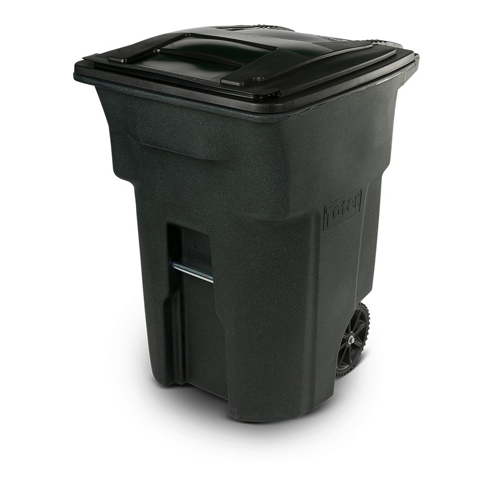Toter 96-Gallons Greenstone Plastic Wheeled Trash Can with Lid Outdoor