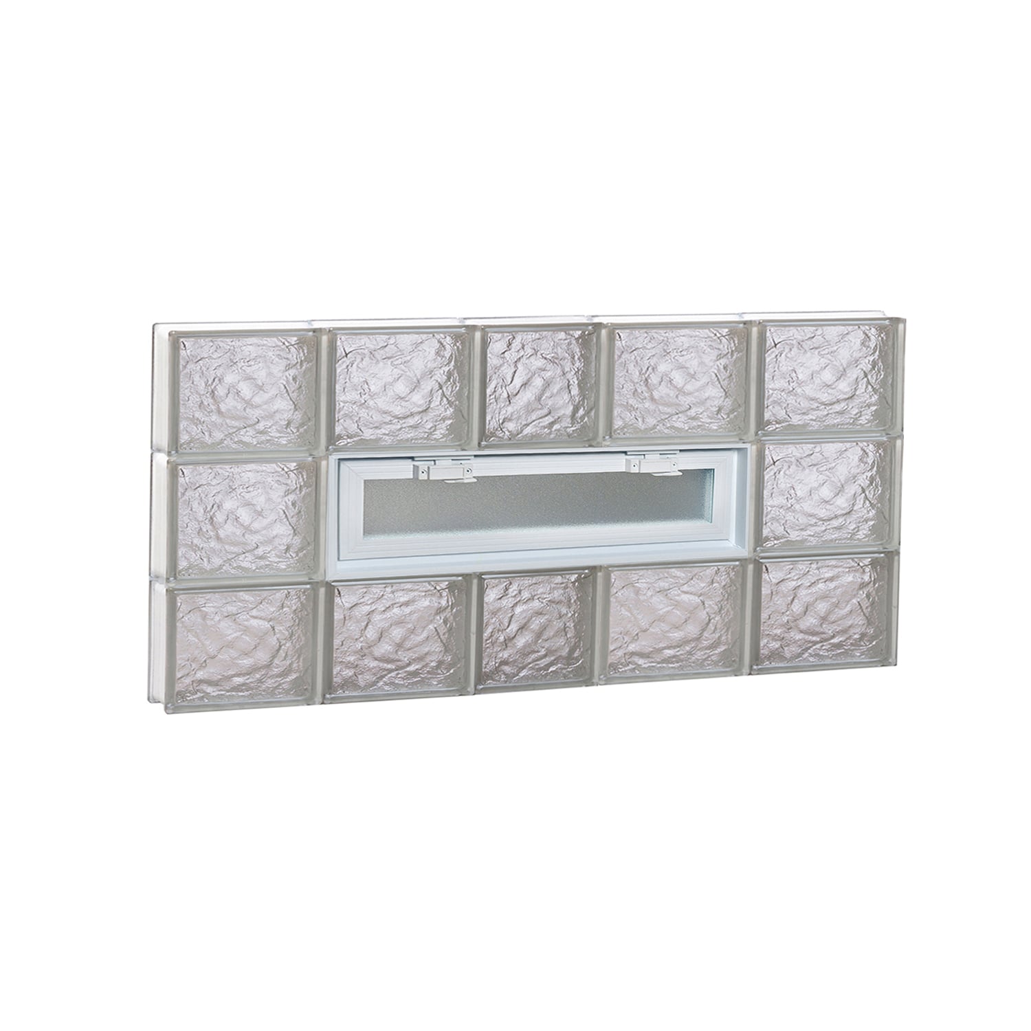 REDI2SET V3818IS Ice Glass 36-3/4-in x 17-1/4-in Frameless Replacement Vented Glass Block Window