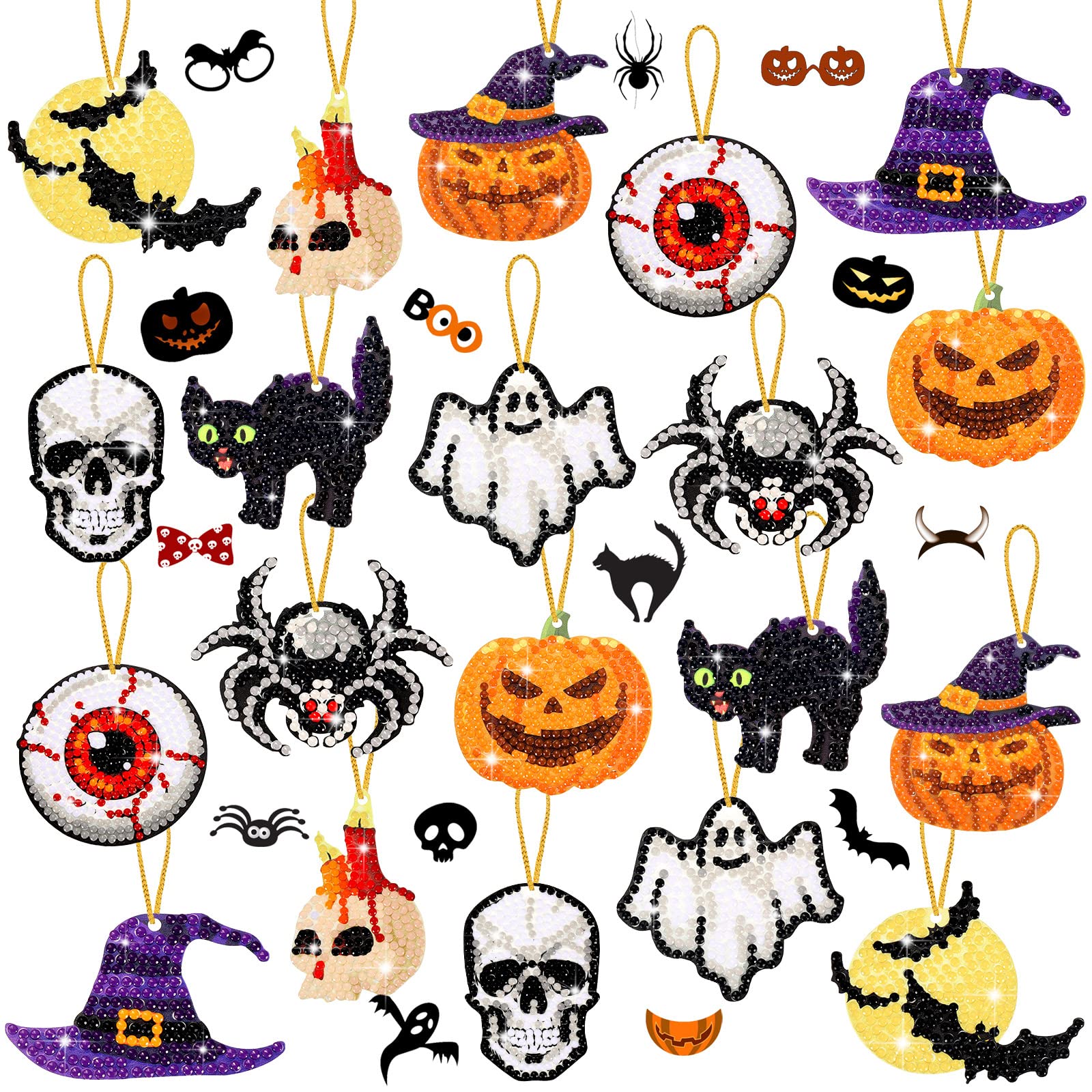 ZHLKING DIY hanging ornaments shaped like ghosts pumpkins and bats