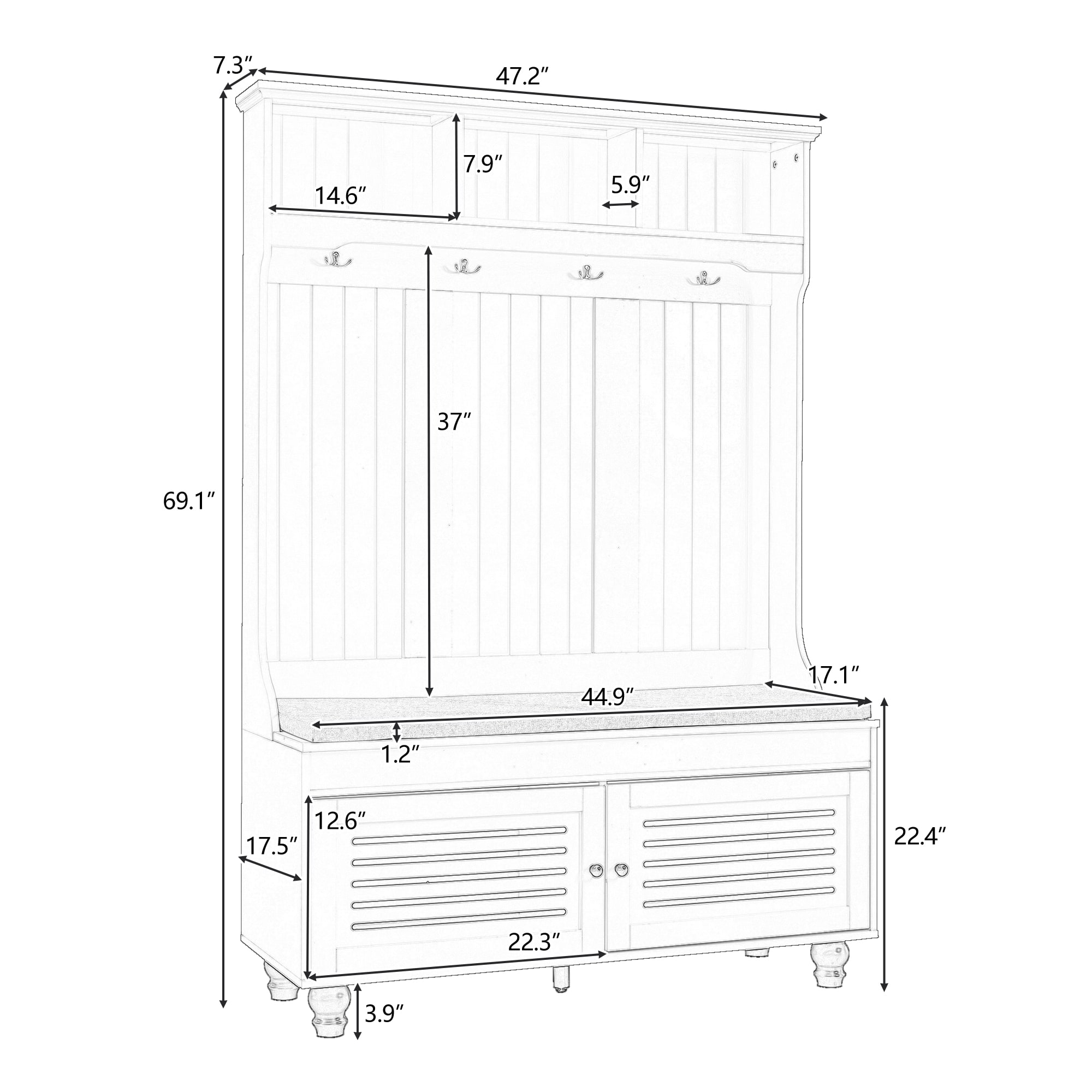 ModernLuxe L3P-WF311556AAK Coatrack-Stands-Pedestals - View #15