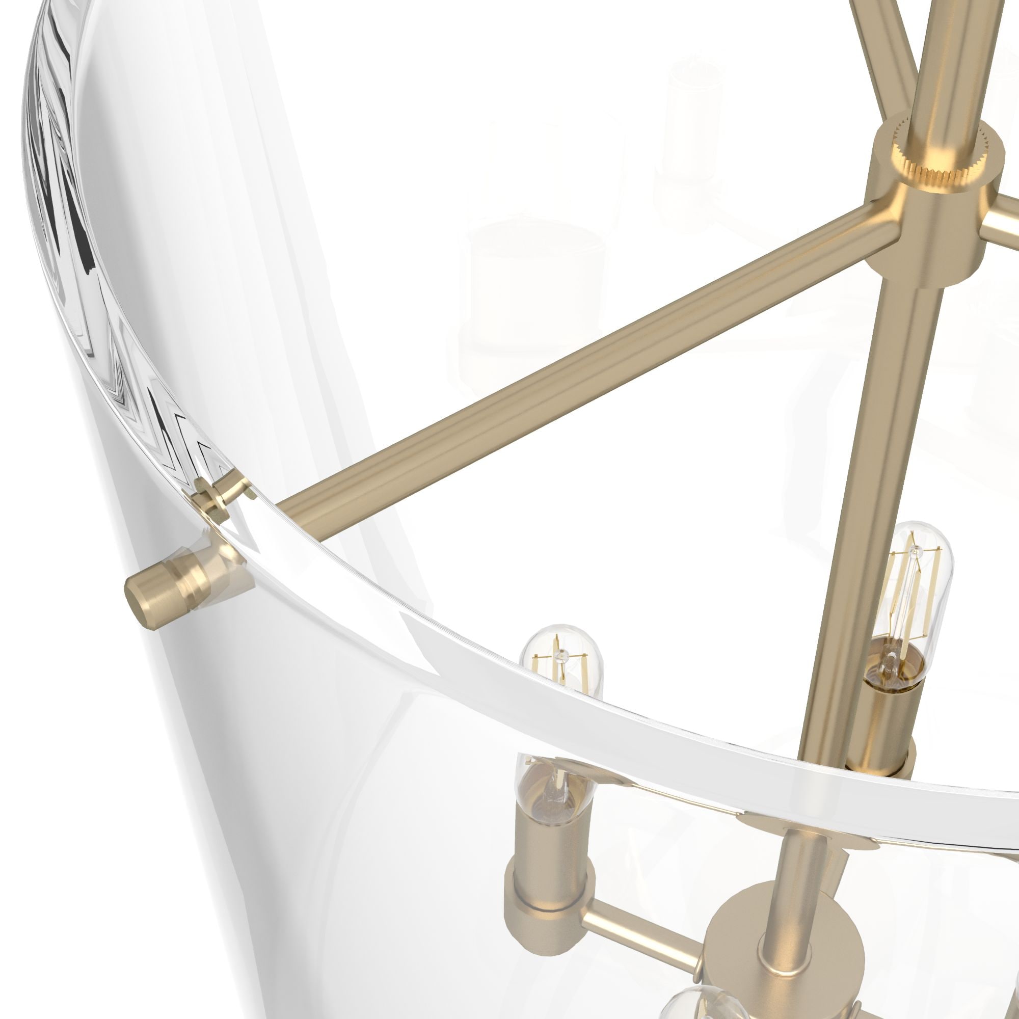 Alturas Gold Bell-Shaped Clear Glass Nickel Pendant Light