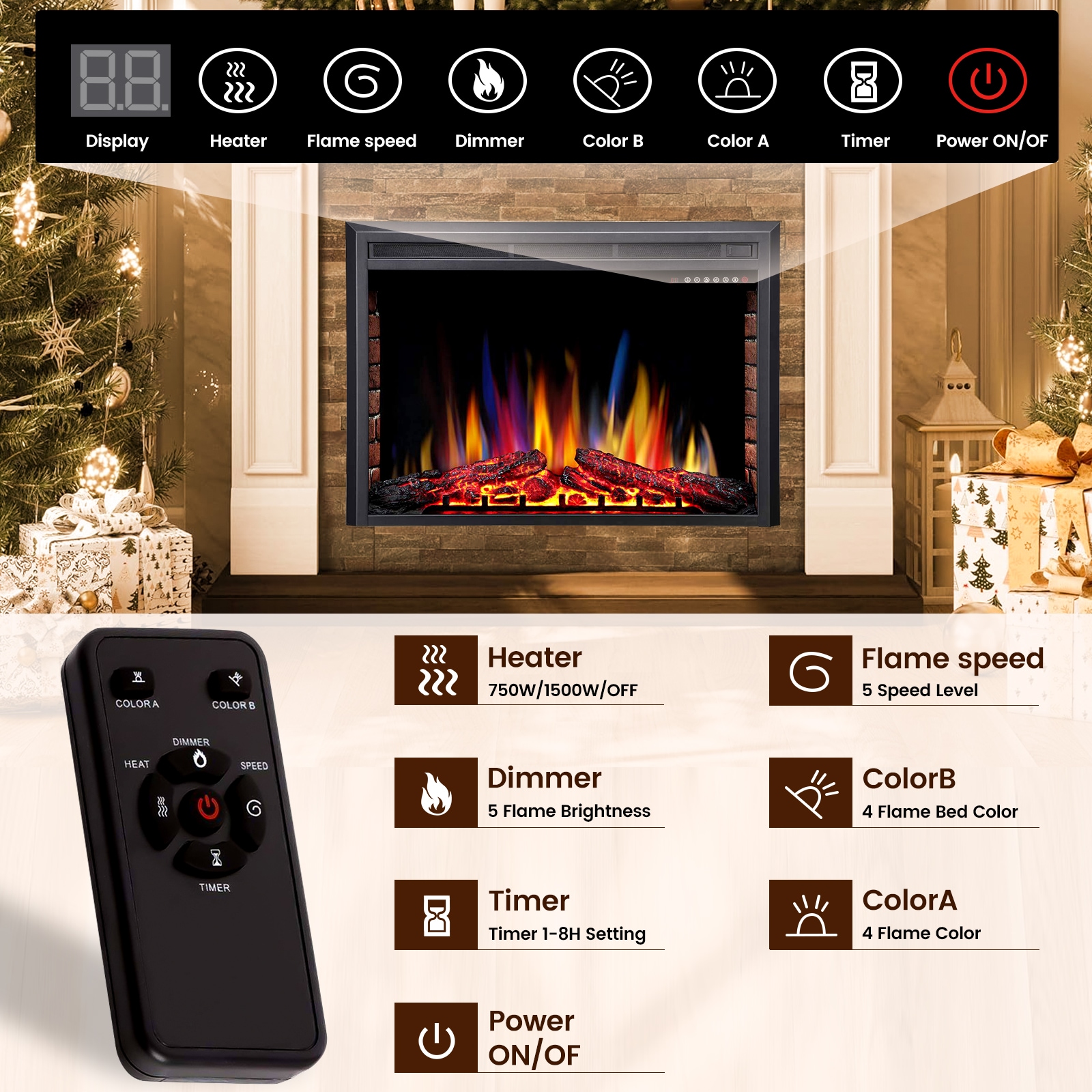 BANSA ROSE LLGBK041702 Electric-Fireplace-Fireboxes - View #3