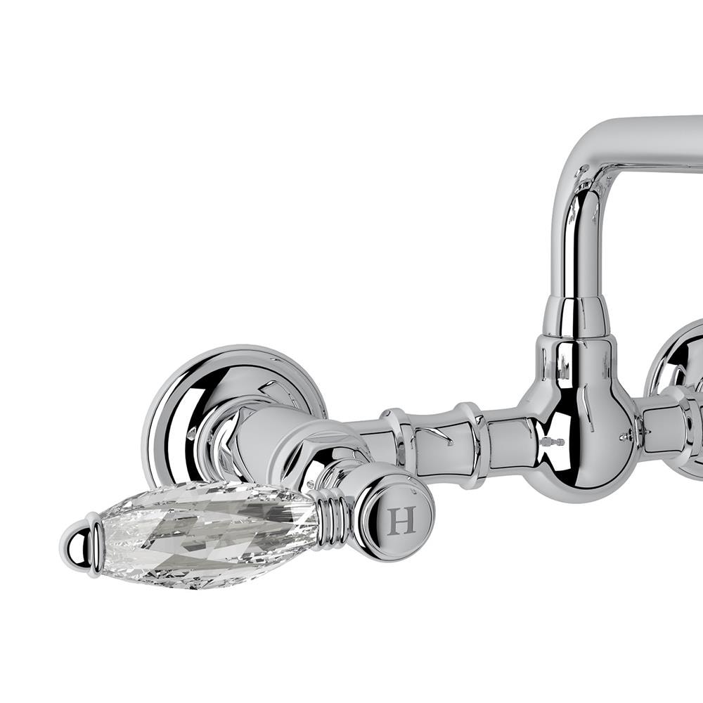 Rohl Country Bath Polished Chrome Wall Mount 2 Handle Bathroom Sink   09268916 