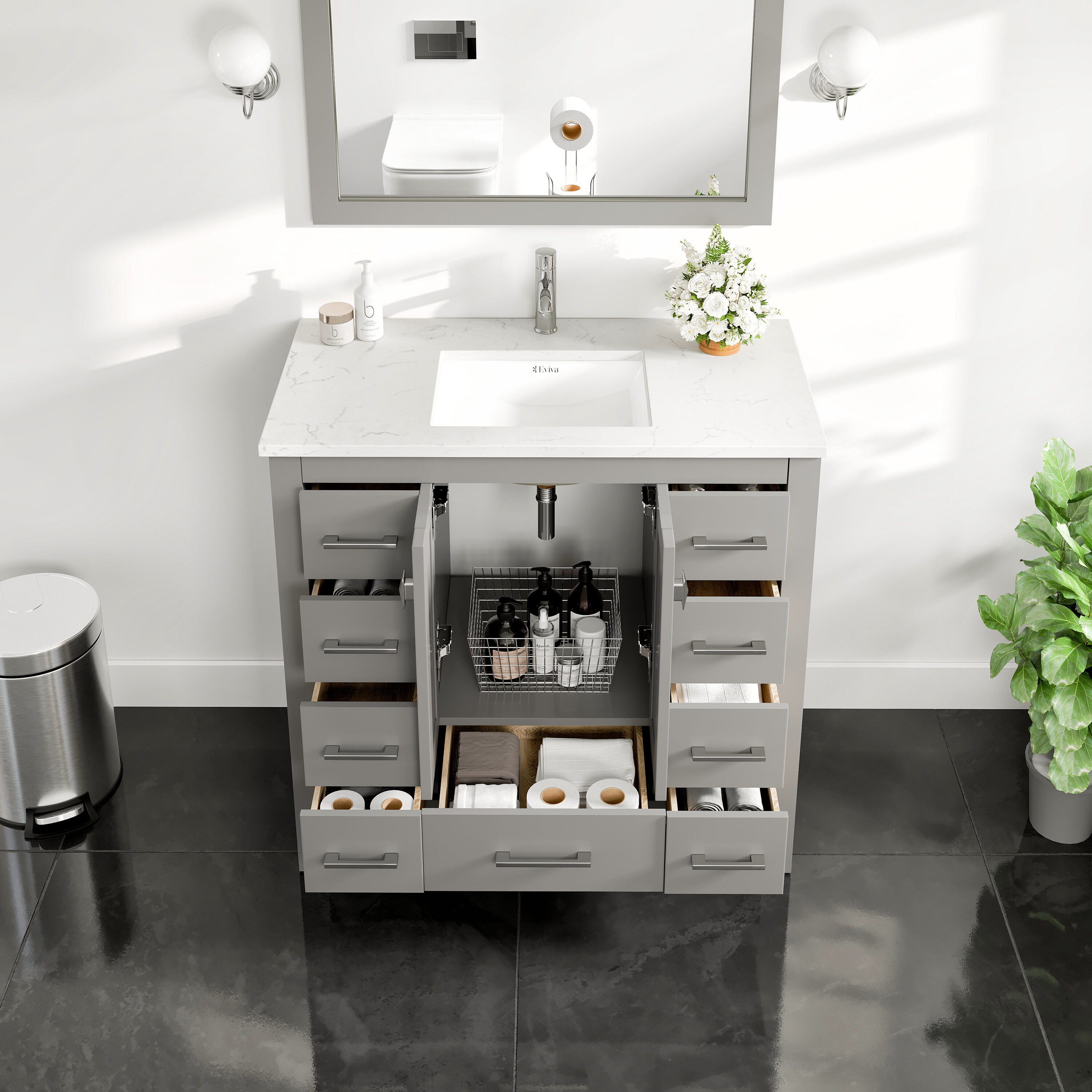 Eviva EVVN411-36X18GQ Bath-Vanity-Combo - View #3
