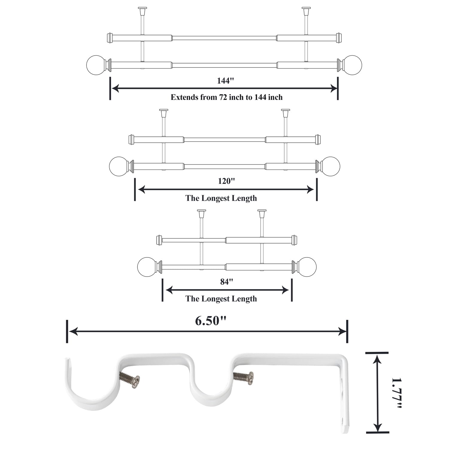 AKSCYZM LAK0818K220 Curtain-Rods - View #5