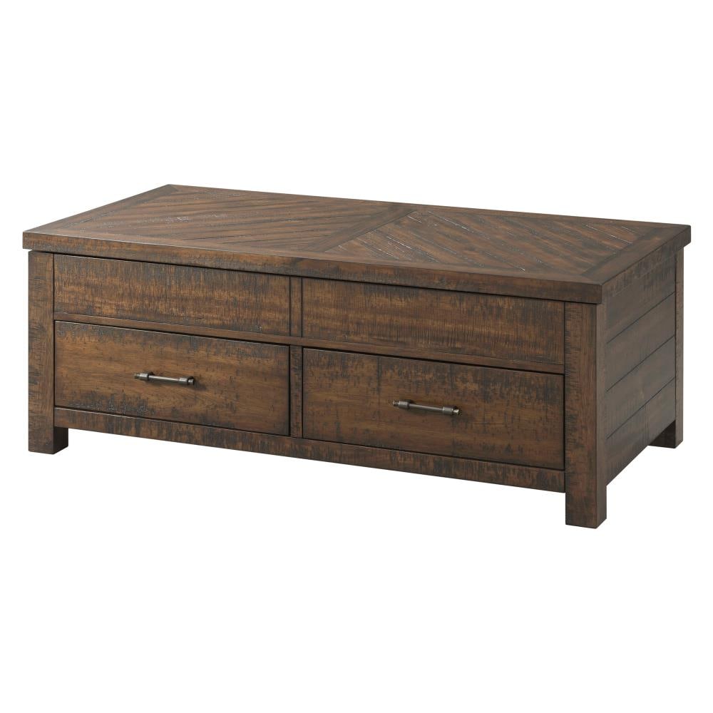 Picket House Furnishings TJX100CTLT Dex Walnut Rubberwood Wood Casual Coffee Table with Storage