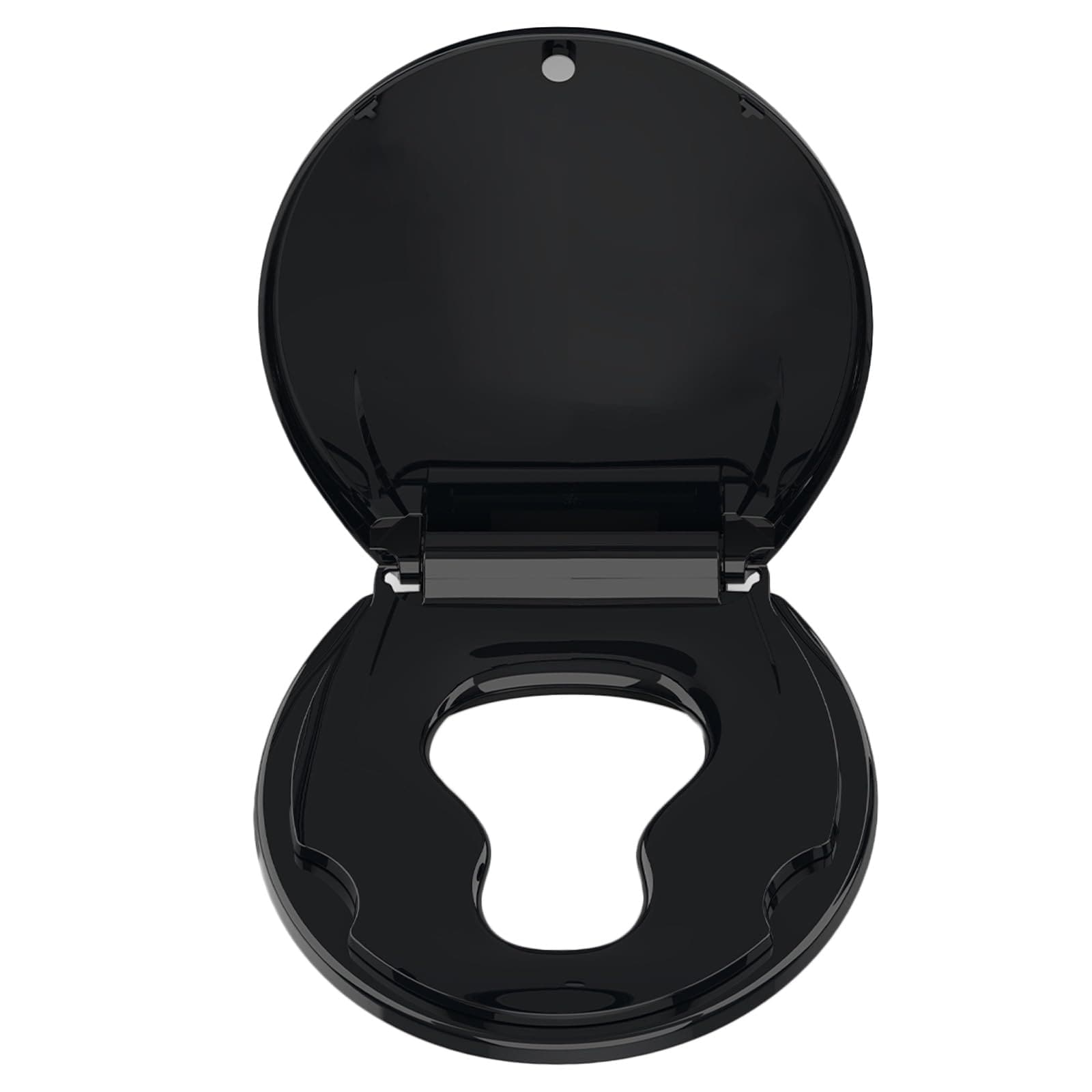 Garvee Soft Close Commercial Toilet Seat with Built in Toddler Potty Training No Wiggle Durable PP Easy Install Clean 17 in Round Toilets Black