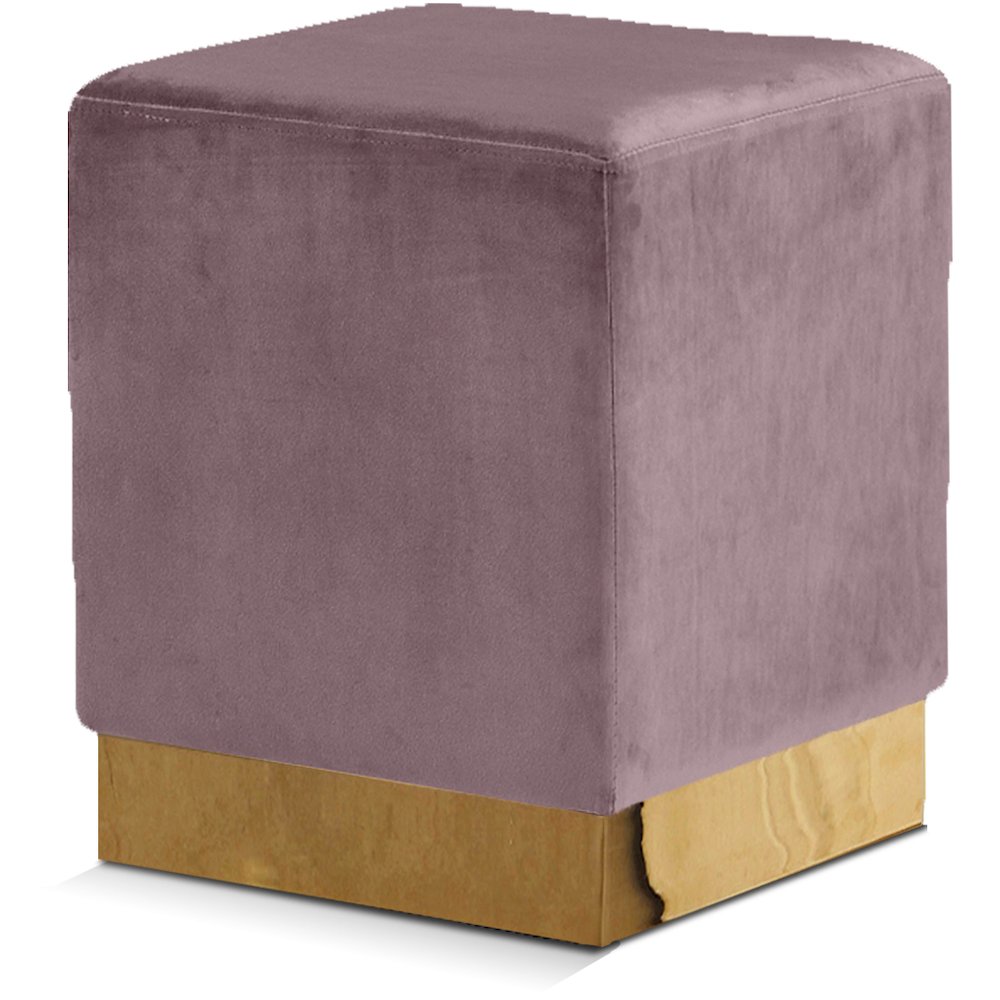 Meridian 134PINK Jax Pink Velvet Ottoman Stool