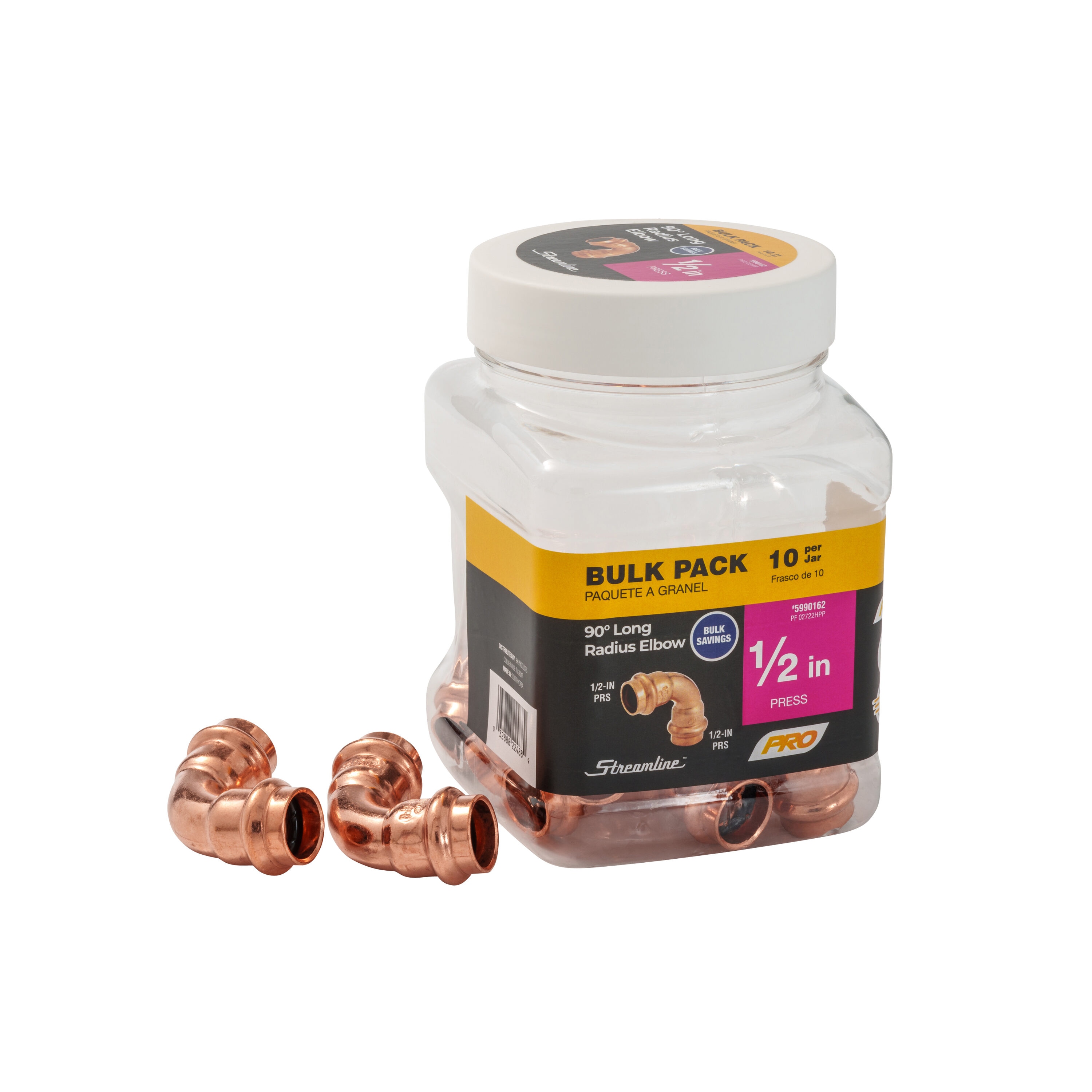 Streamline PF 02722HPP 1/2-in Press Elbow- 10 Pack Jar