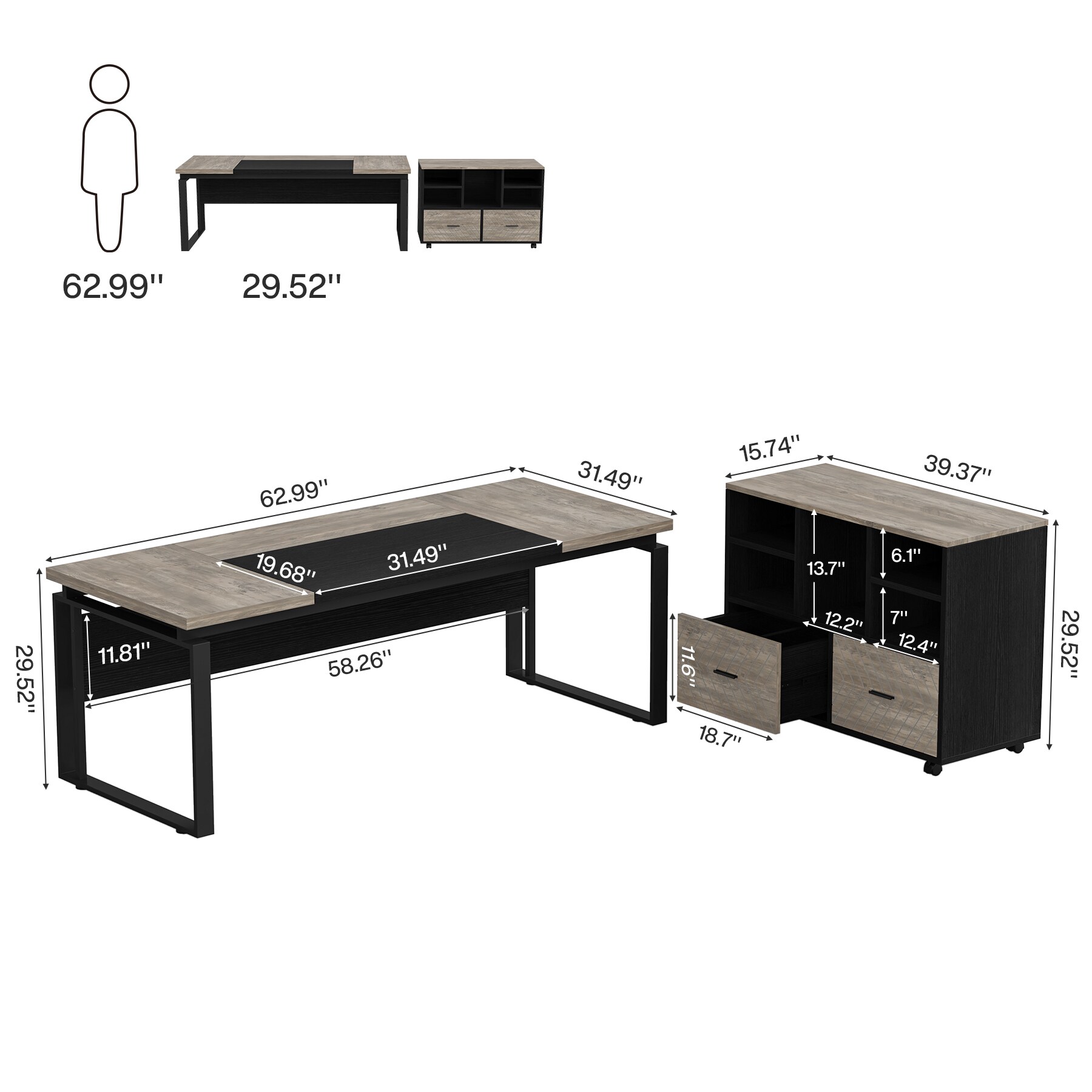 Tribesigns LWOYJL-1232YY desks - View #4