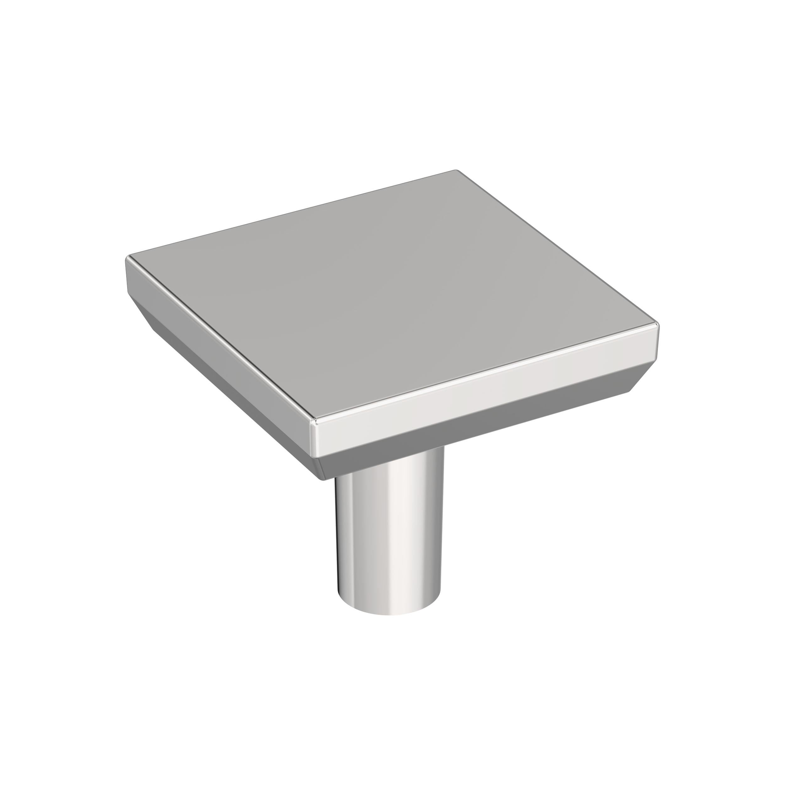 Amerock BP3702826 Chamfered Edge 1-1/16-in Polished Chrome Square Contemporary Cabinet Knob