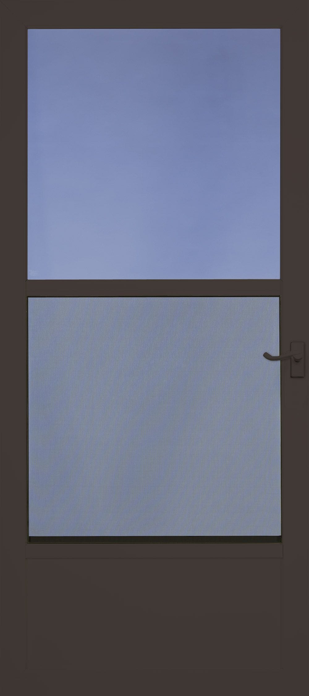 LARSON Southport 32-in x 81-in Brown Mid-view Self-storing Aluminum Storm Door with Brown Handle