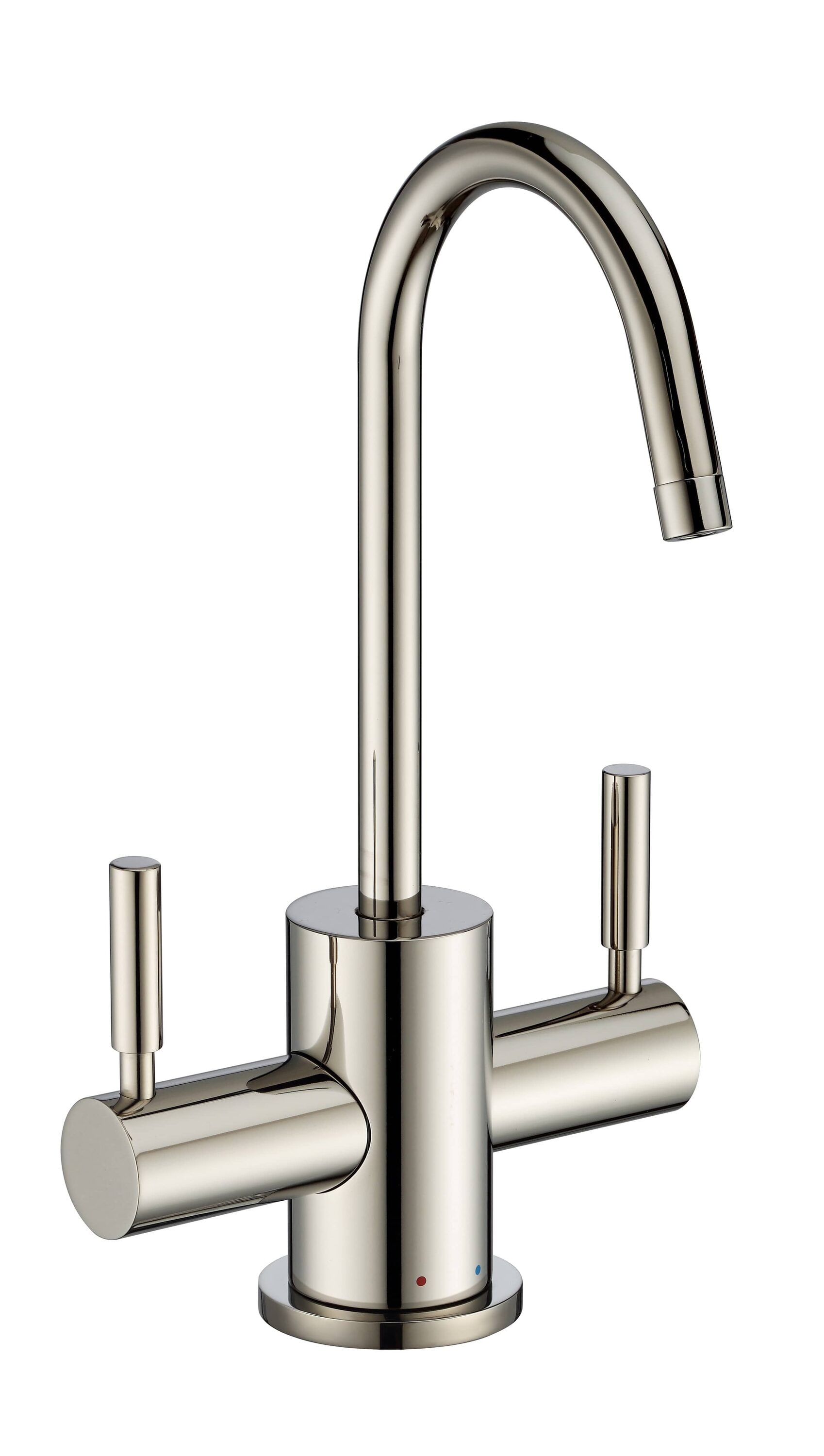 Whitehaus Collection Point of Use Instant Hot/Cold Water Drinking Faucet with Gooseneck Swivel Spout