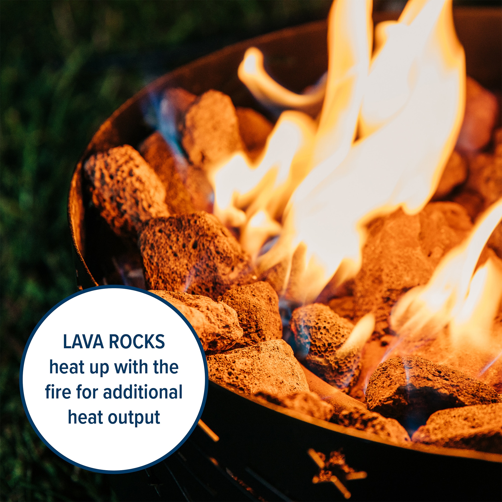 CAMCO Portable Campfire Outdoor Propane Heater Fire Pit with Lava