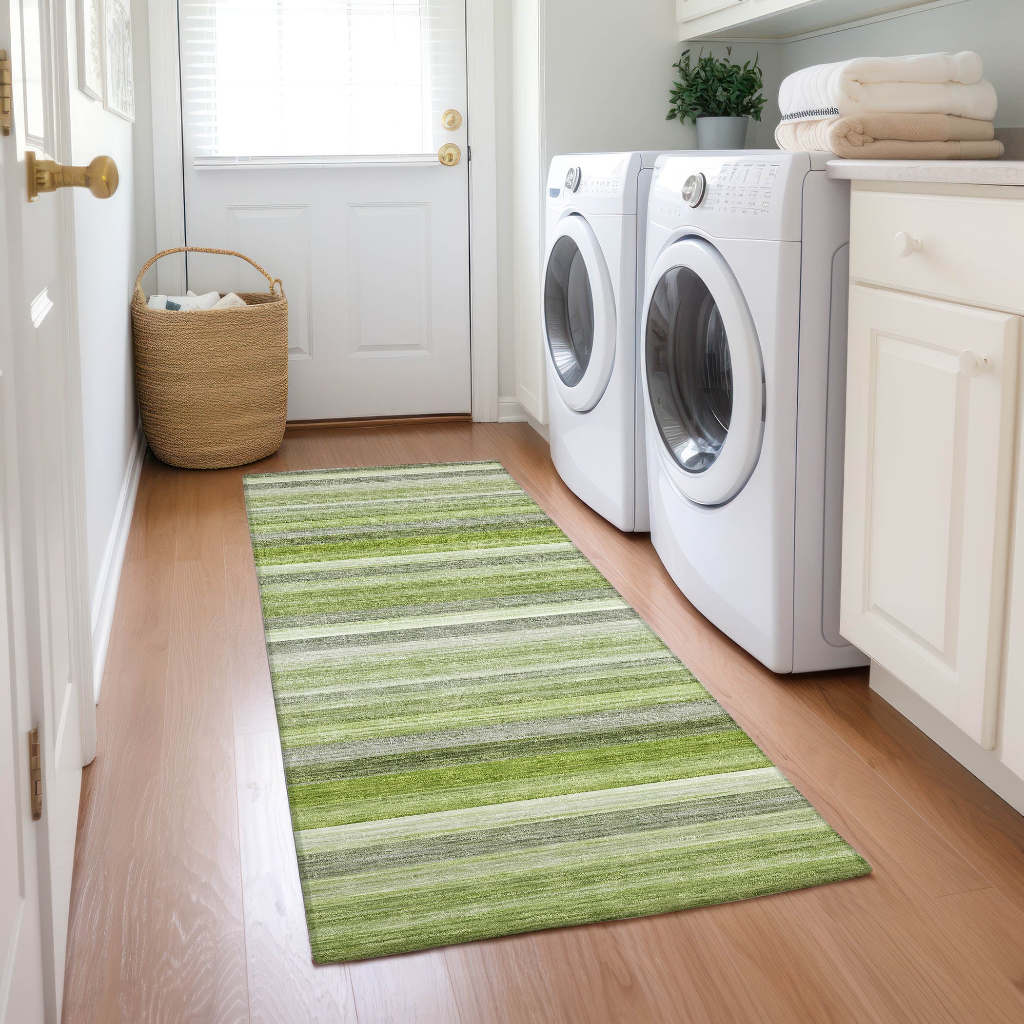 Addison Rugs ACN535FE2X8 Chantille 2 x 7 (ft) Polyester Fern Rectangular Indoor/Outdoor Stripe Machine washable Area rug