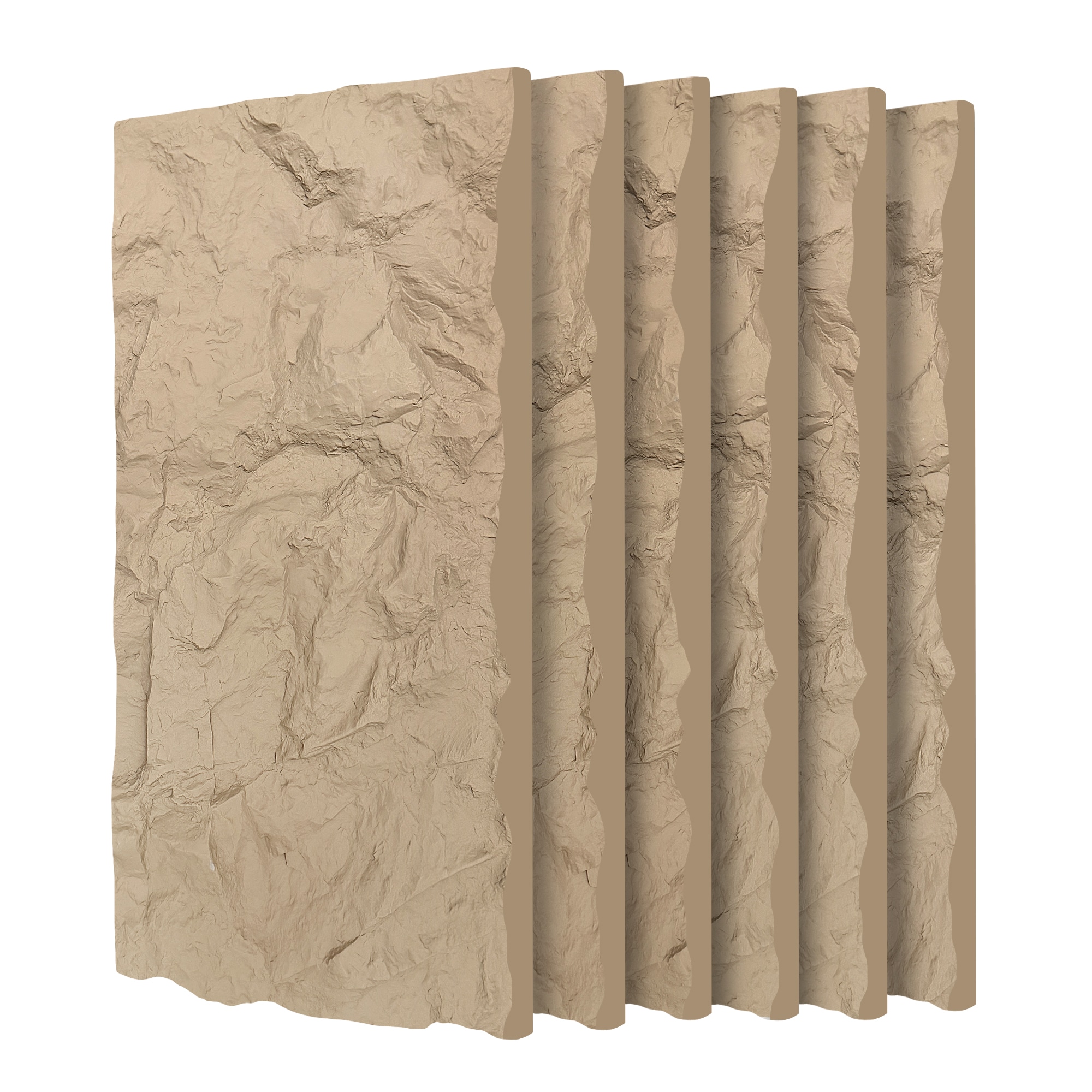 Lirago 3D Faux Stone Wall Panels 6 PCS PU Wainscoting Panel for Interior Wall Decor Flame-resistant and Lightweight and Waterproof for TV Wall Office Living Room 47.24 in x 23.62 in Rock Stone