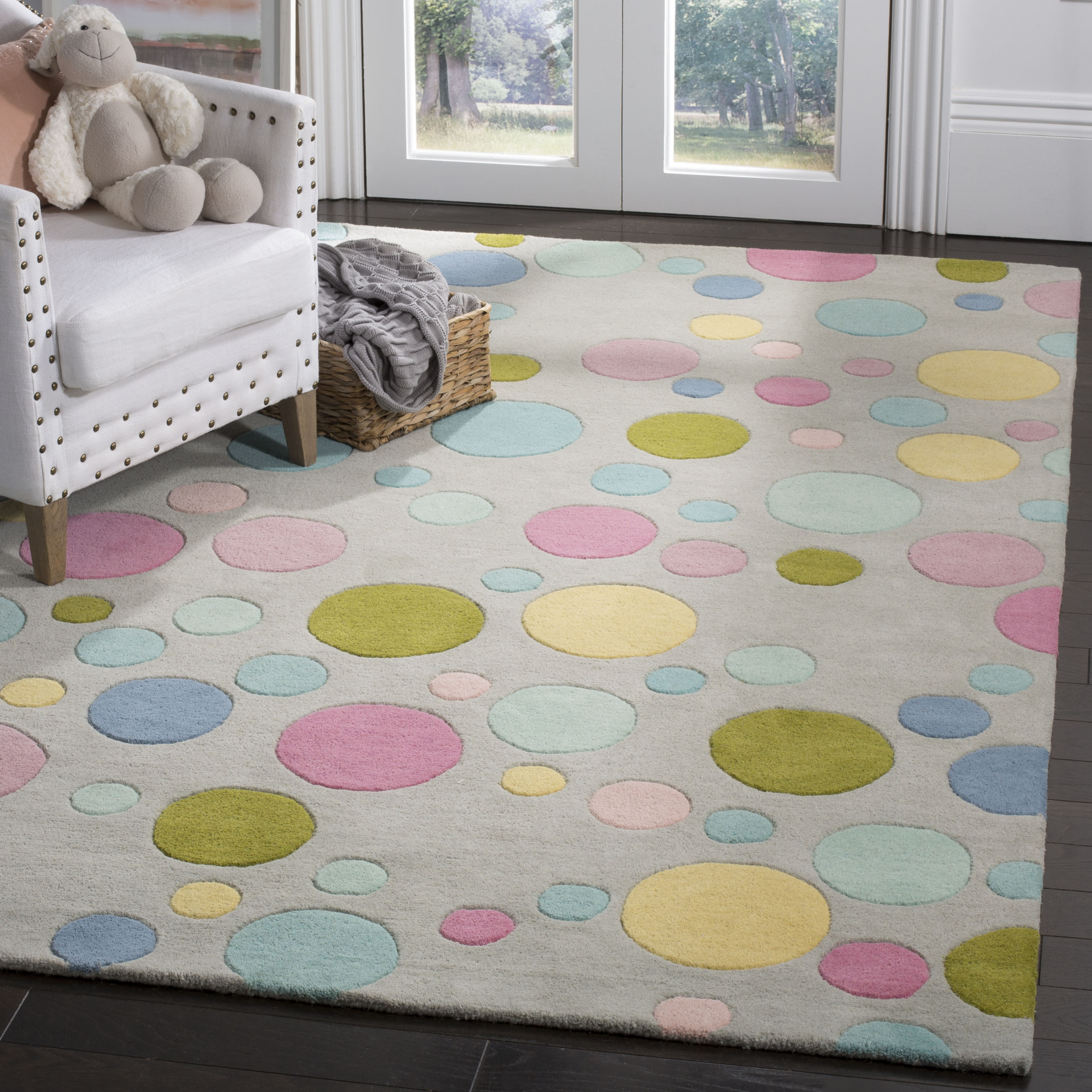 Safavieh SOH753G-4 Soho Balons 4 x 6 (ft) Tufted Wool Gray/Multi Rectangular Indoor Abstract Area rug