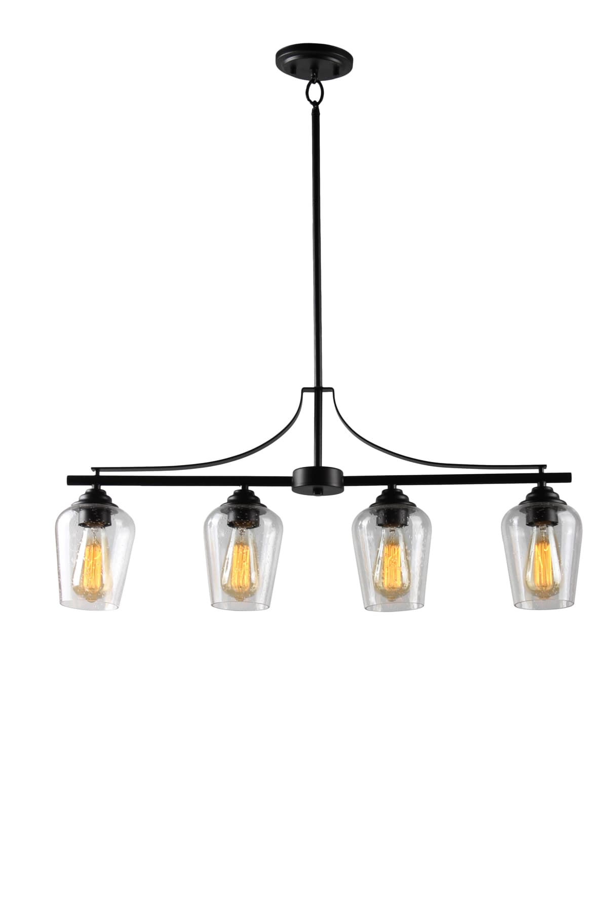 Minka Lavery 4924-66A Shyloh 4 -Light Matte Black Transitional For Use in Bedrooms, Dining Rooms, Foyers, Kitchens, Living Rooms Chandelier