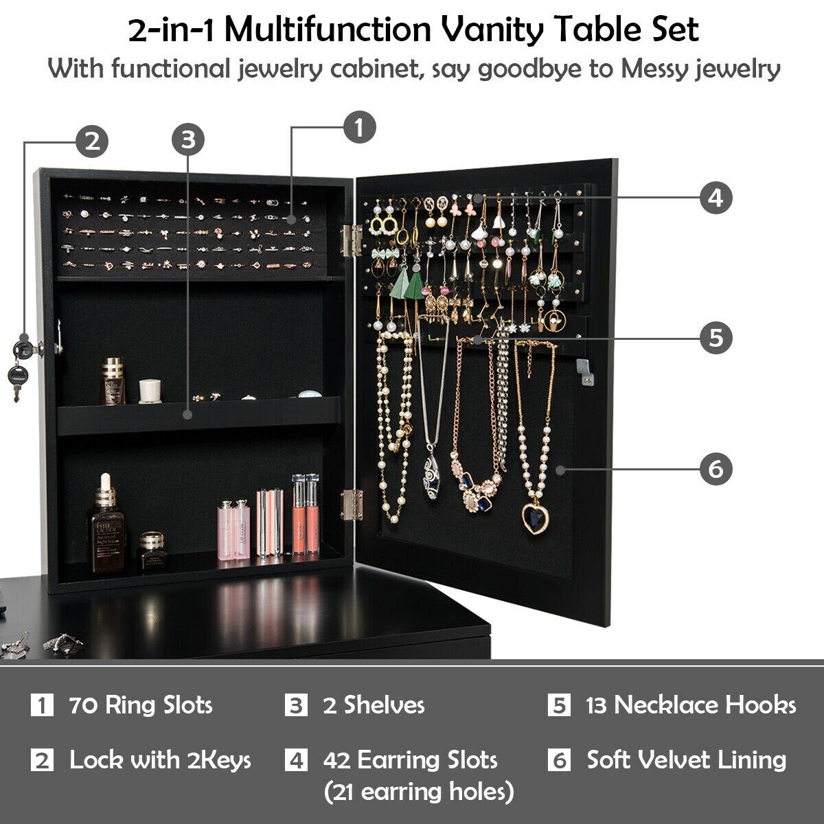 CASAINC WF-HW61531BK-LA Bedroom-Vanities - View #8
