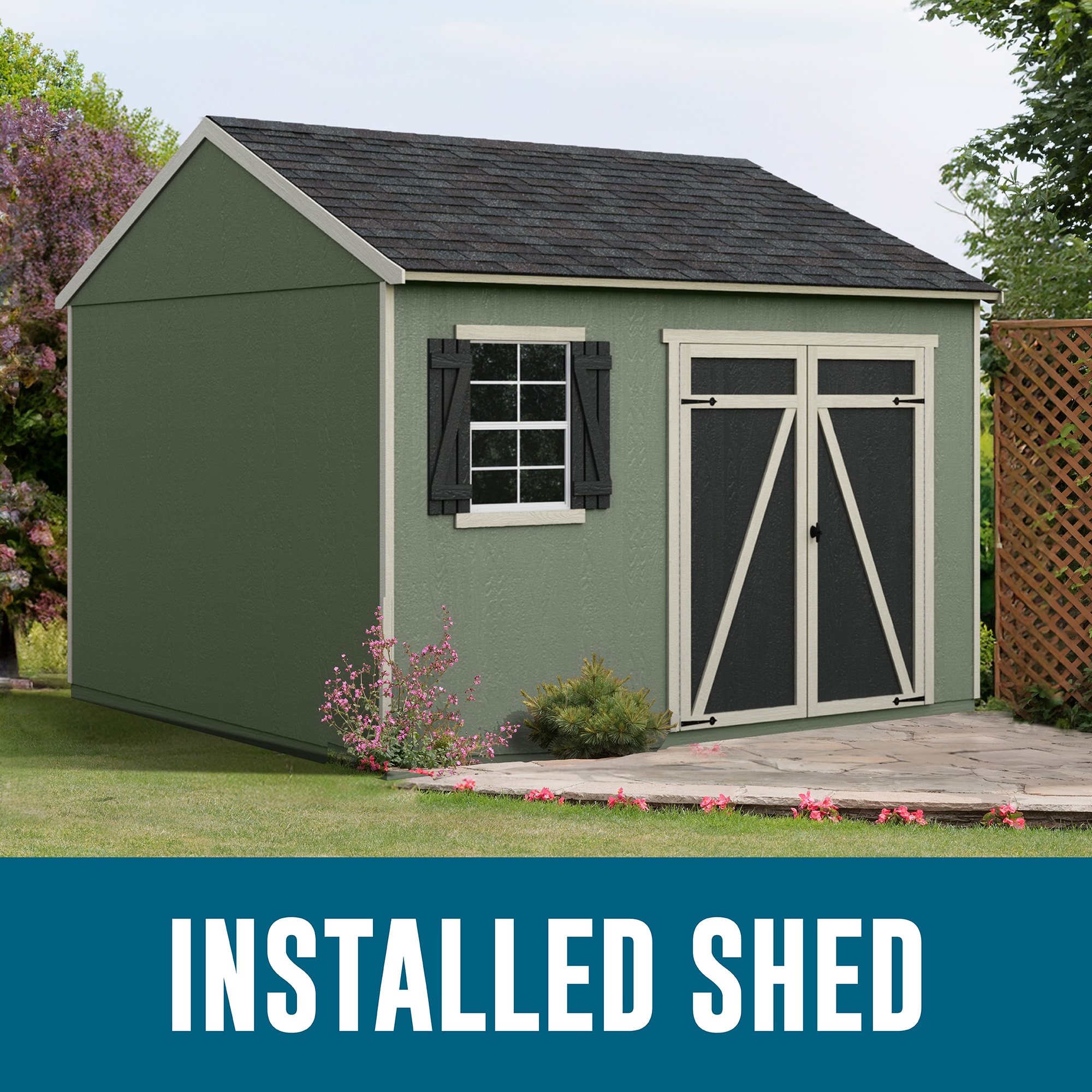 Heartland 63444-4 Gentry 12-ft x 10-ft Gable Style Wood Outdoor Storage Shed with 1 Windows 1 Doors (Installation Included)