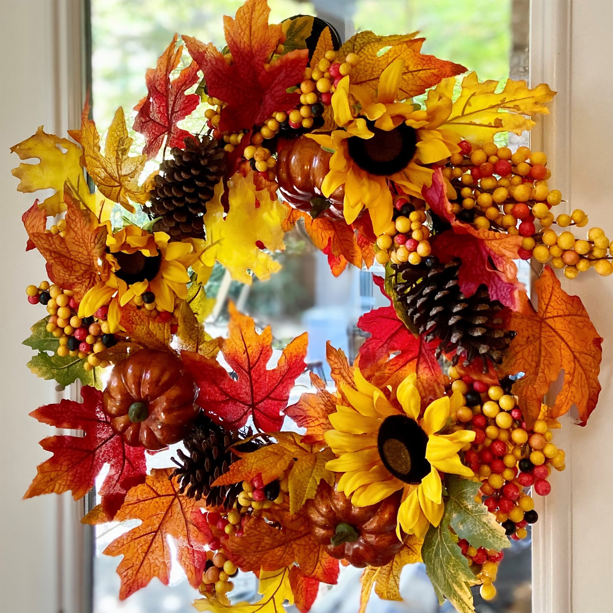 Haute Decor DHWR2401 Artificial-Thanksgiving-Wreaths - View #3