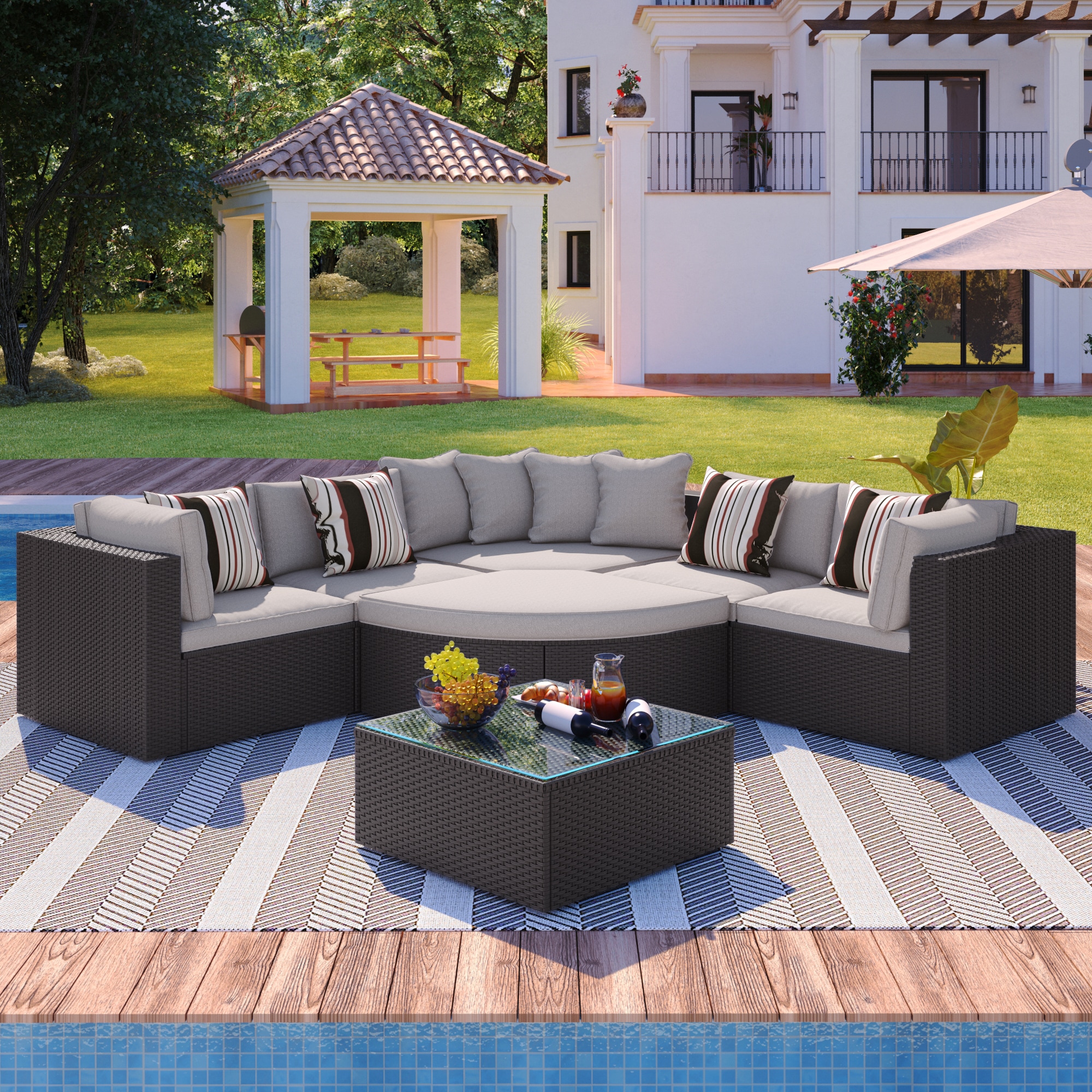 CASAINC CEW-HZ009-GR Patio-Sofas-Daybeds - View #3