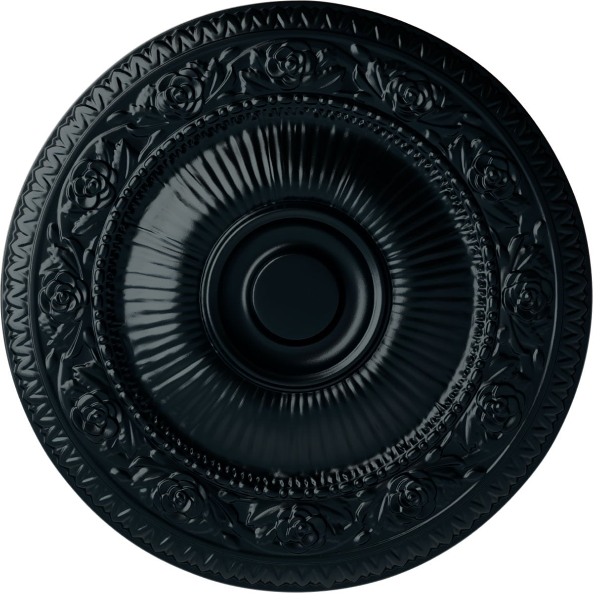 Ekena Millwork CM24NANSF Neuveau 24.25-in W x 24.25-in L Painted Night Shade Polyurethane Whole Ceiling Medallion