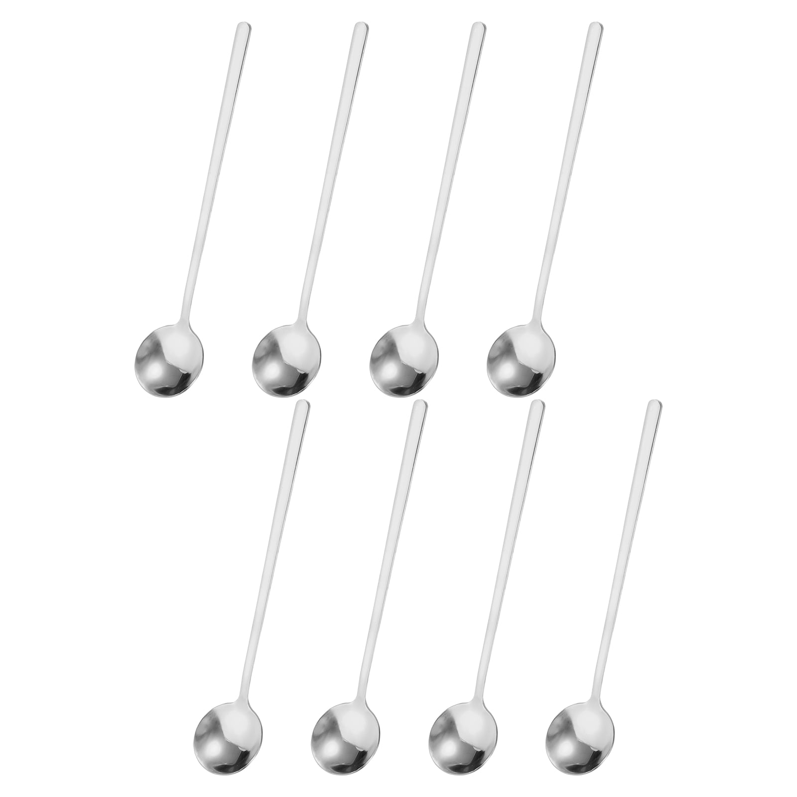 Unique Bargains 8pcs Stainless Steel Espresso Spoons 6 Inch Mini Coffee Spoon Teaspoon Mini Stirring Spoons for Coffee Dessert Ice Cream Cake Silver #S25123100UX6427