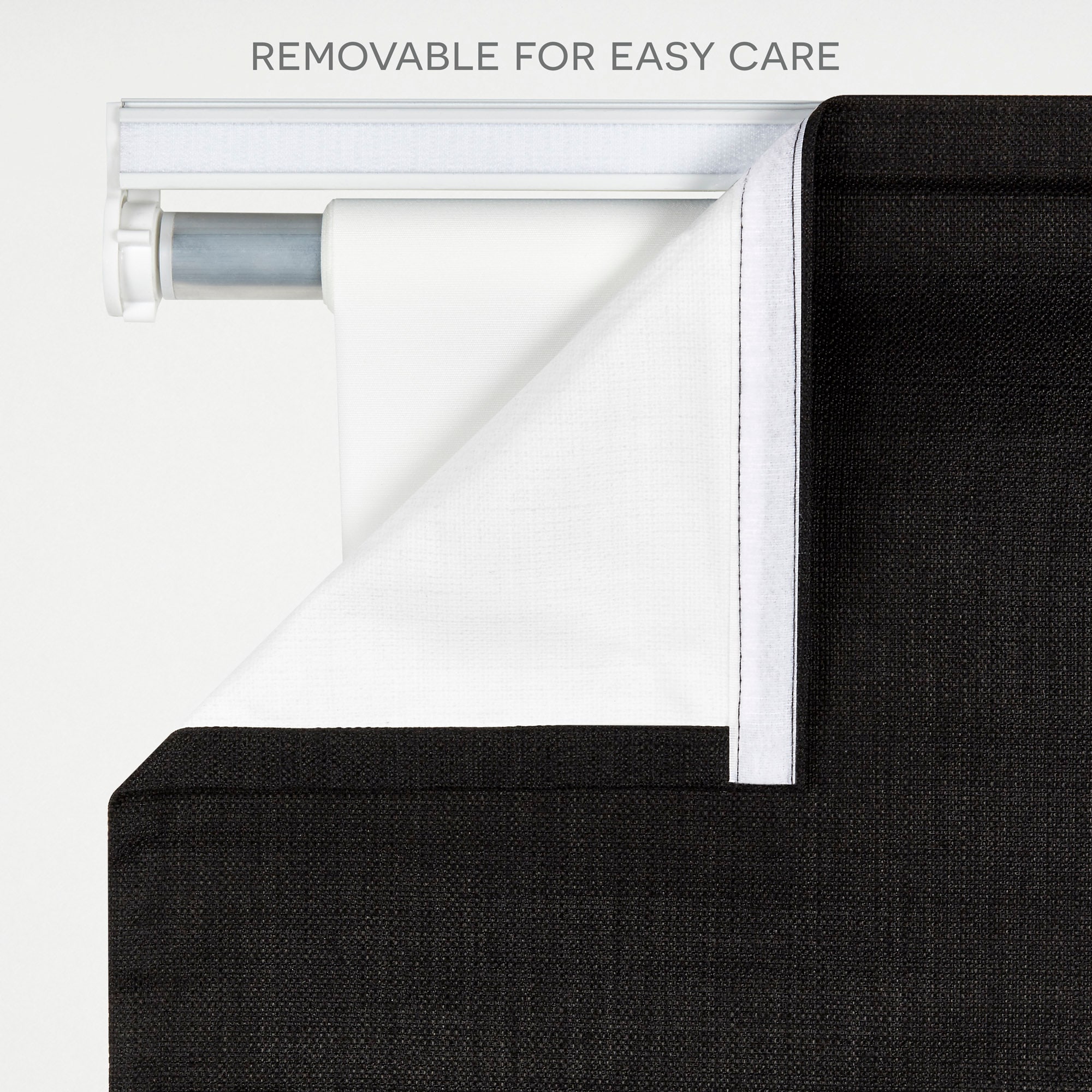 Black Fabric Cordless Blackout Roman Shade 23" x 64"
