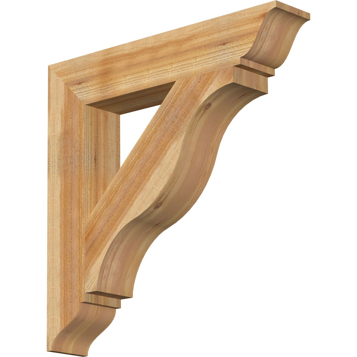 Ekena Millwork BKT06X34X34FST01RWR Funston traditional rough sawn 6-in x 34-in x 34-in Western red cedar Brown Wood Standard bracket