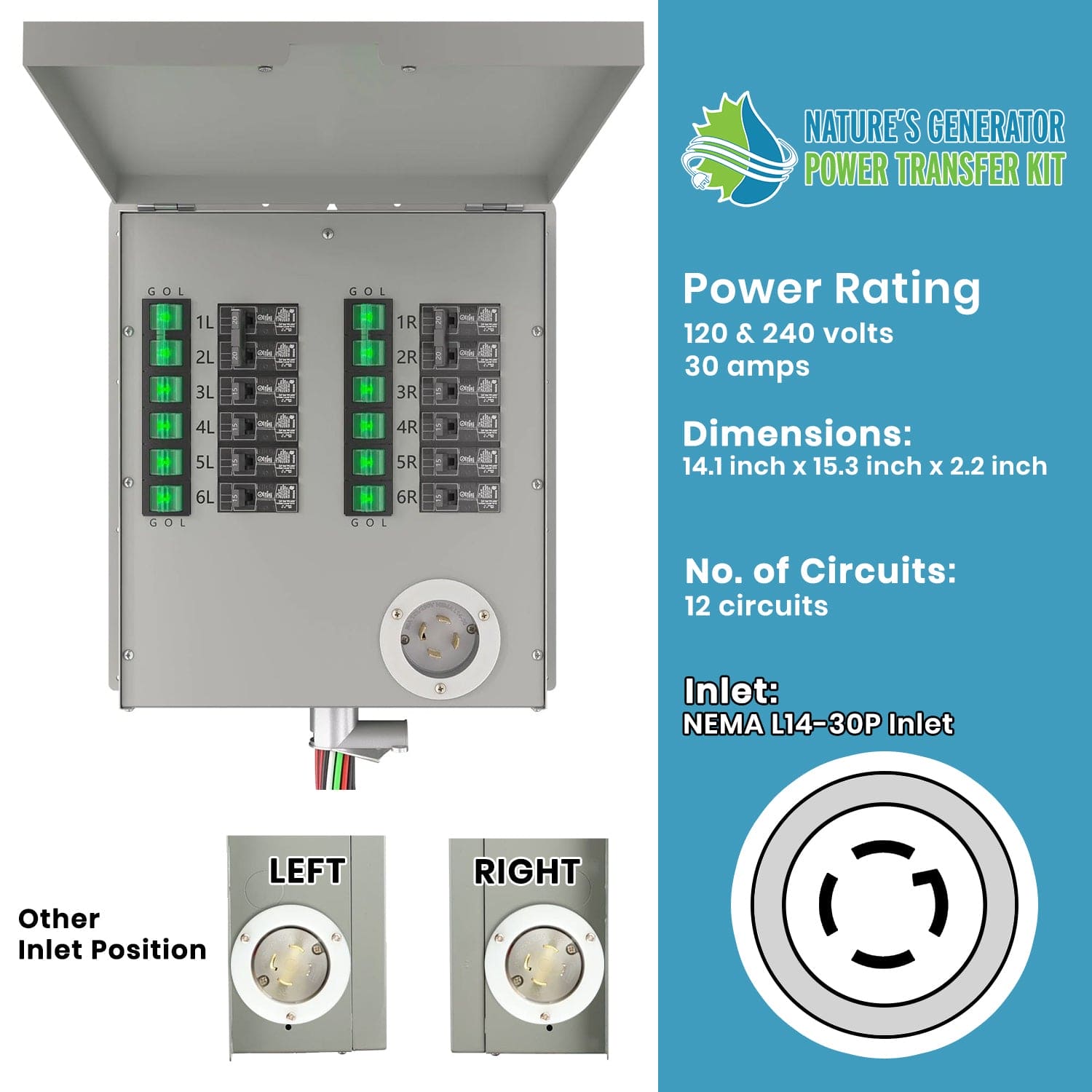 NATURE’S GENERATOR 30-Amp Automatic Transfer Switch NGPHPTK2 Sansujyuku sansujyuku.com