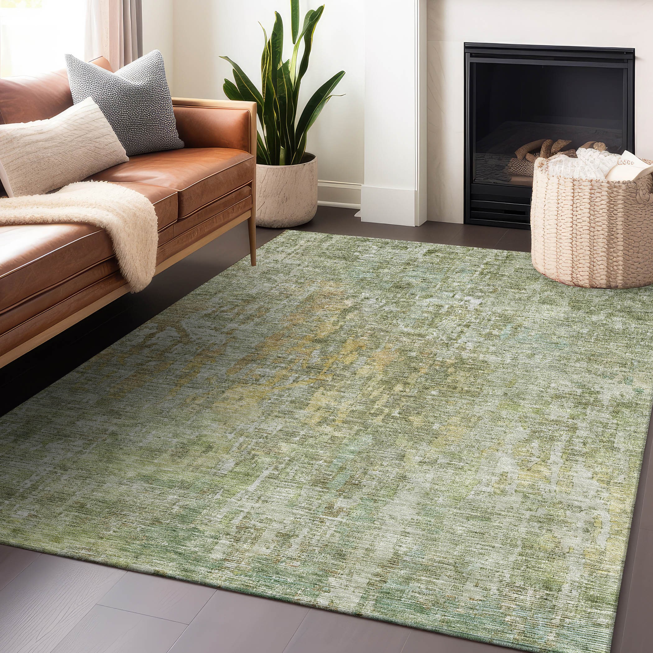 Addison Rugs ACN1237SA8X10 Chantille ACN1237SA 8 x 10 (ft) Polyester Sage Rectangular Indoor/Outdoor Geometric Machine washable Area rug