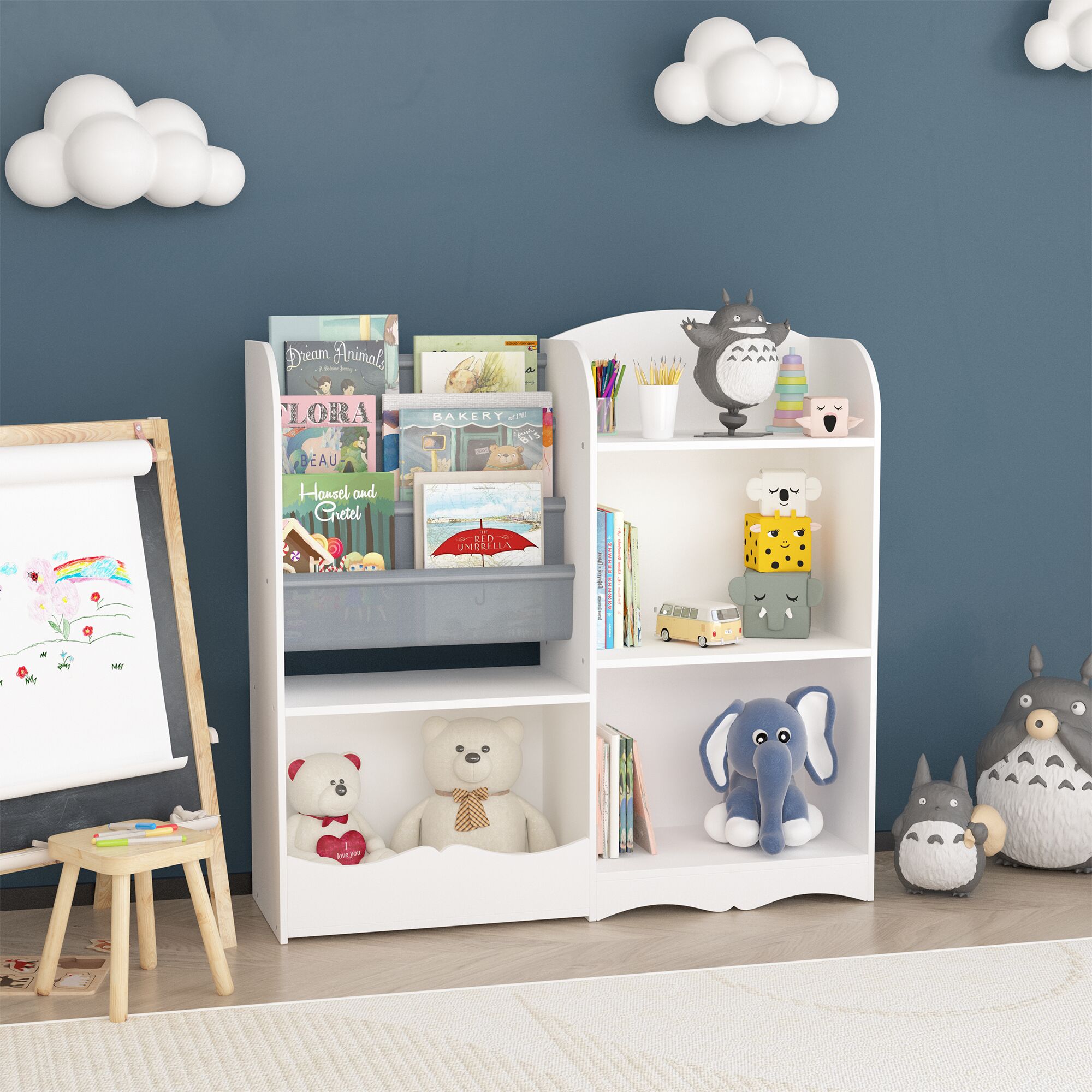 LOVMOR SF-Y-W808P221066 Kids Bookshelf and Toy Organizer  3 Tier Bookshelf for Kids  Fabric Toddler Bookcase Book Shelf for Kids Rooms  Bedroom  Playroom  Nursery  Toy Storage Organizer with Bookshelf