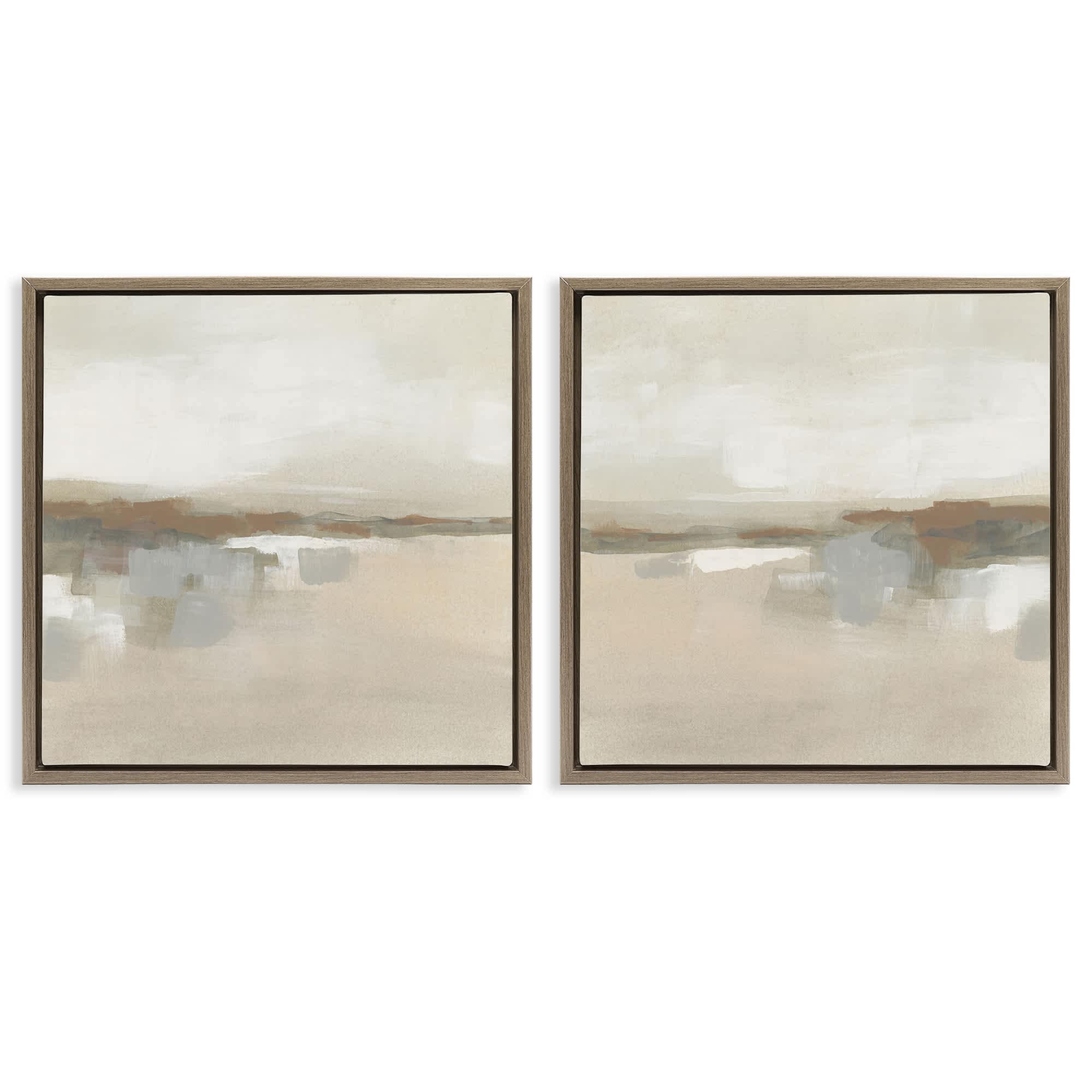 Stupell Industries B2-762-FFE-2PC-24X24 Earthy Landscape Impressions 2pc Floating Frame Set design by June Erica Vess