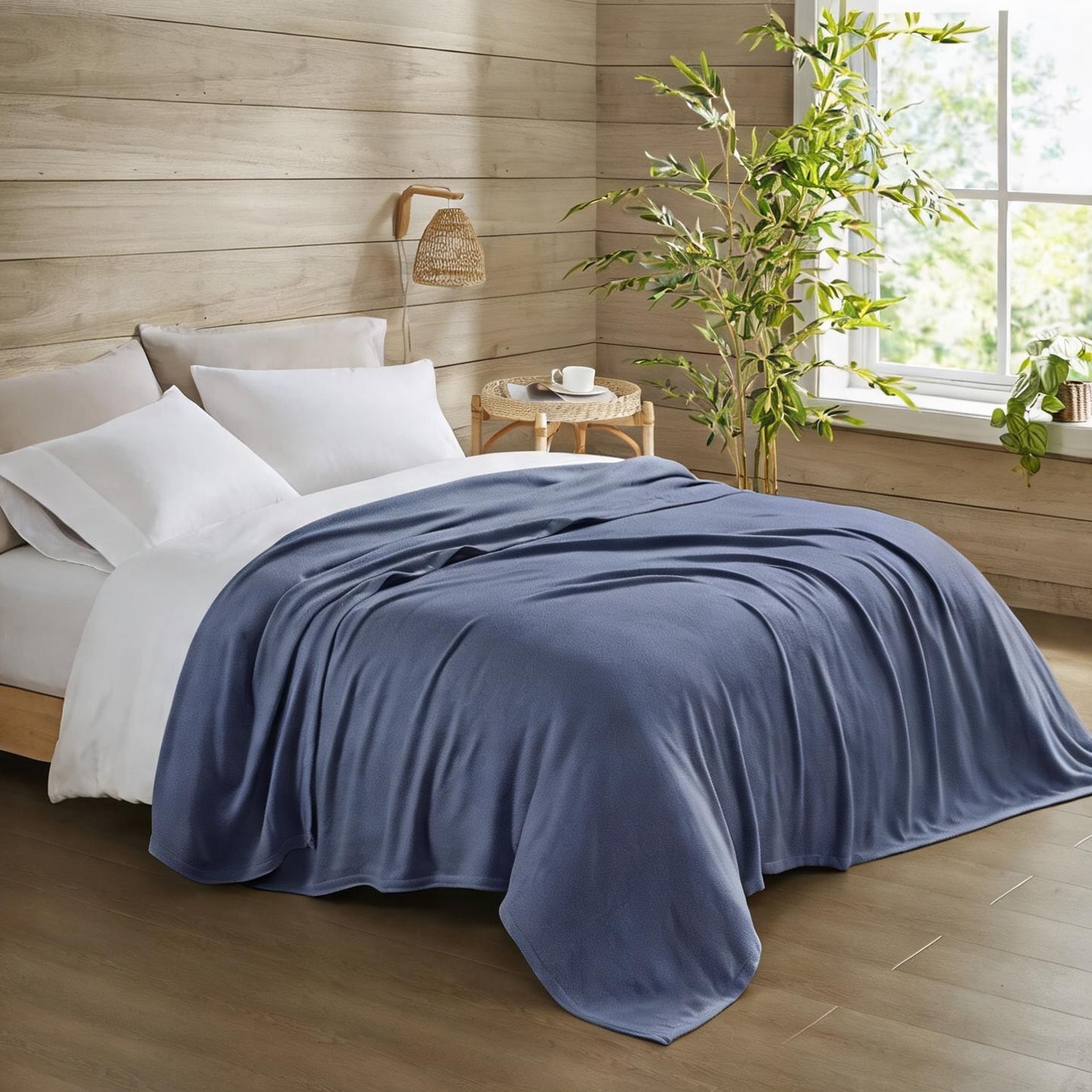 Watnature Blankets and Pillows with 66 x 90 x 0.2 in pairing Jacquard Weave with Deep Blue and Breathable Twin Blanket