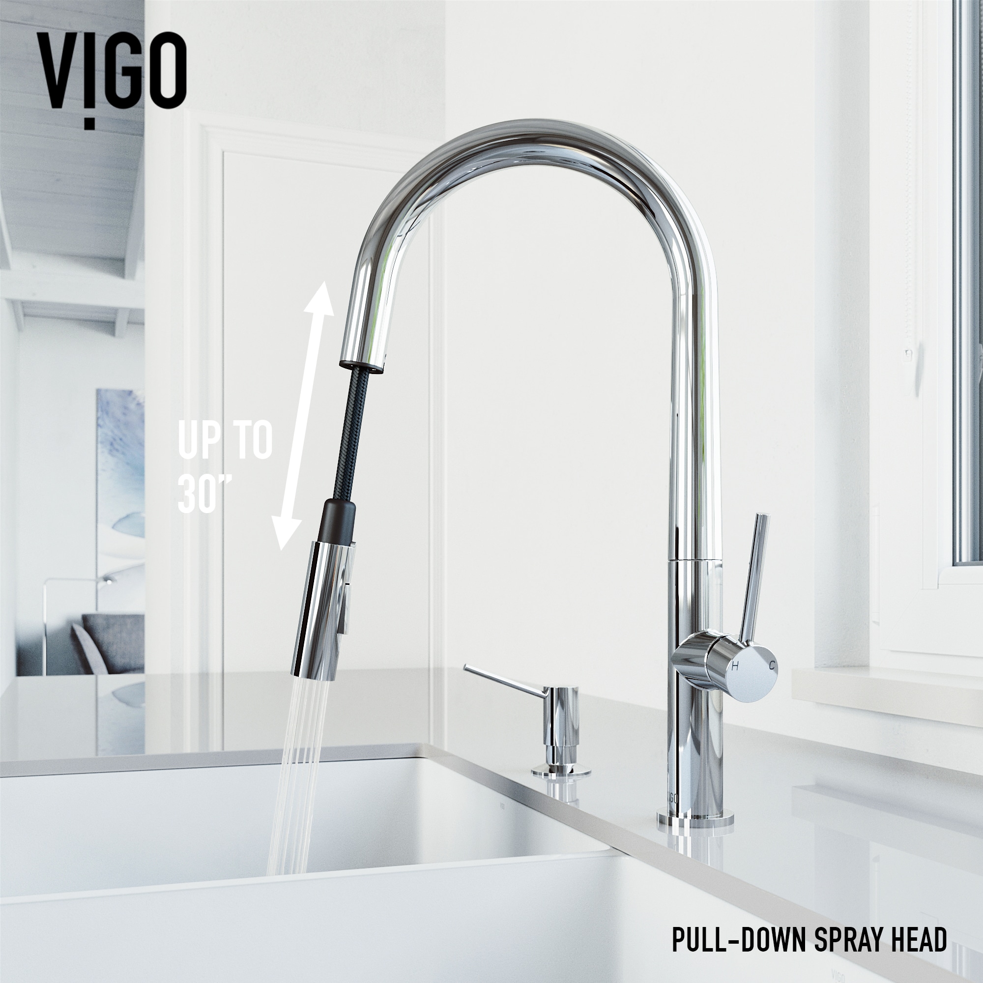 VIGO Utopia Single Handle Pull-Down Sprayer Kitchen Bar Faucet - Kitchen  Faucets - Kitchen