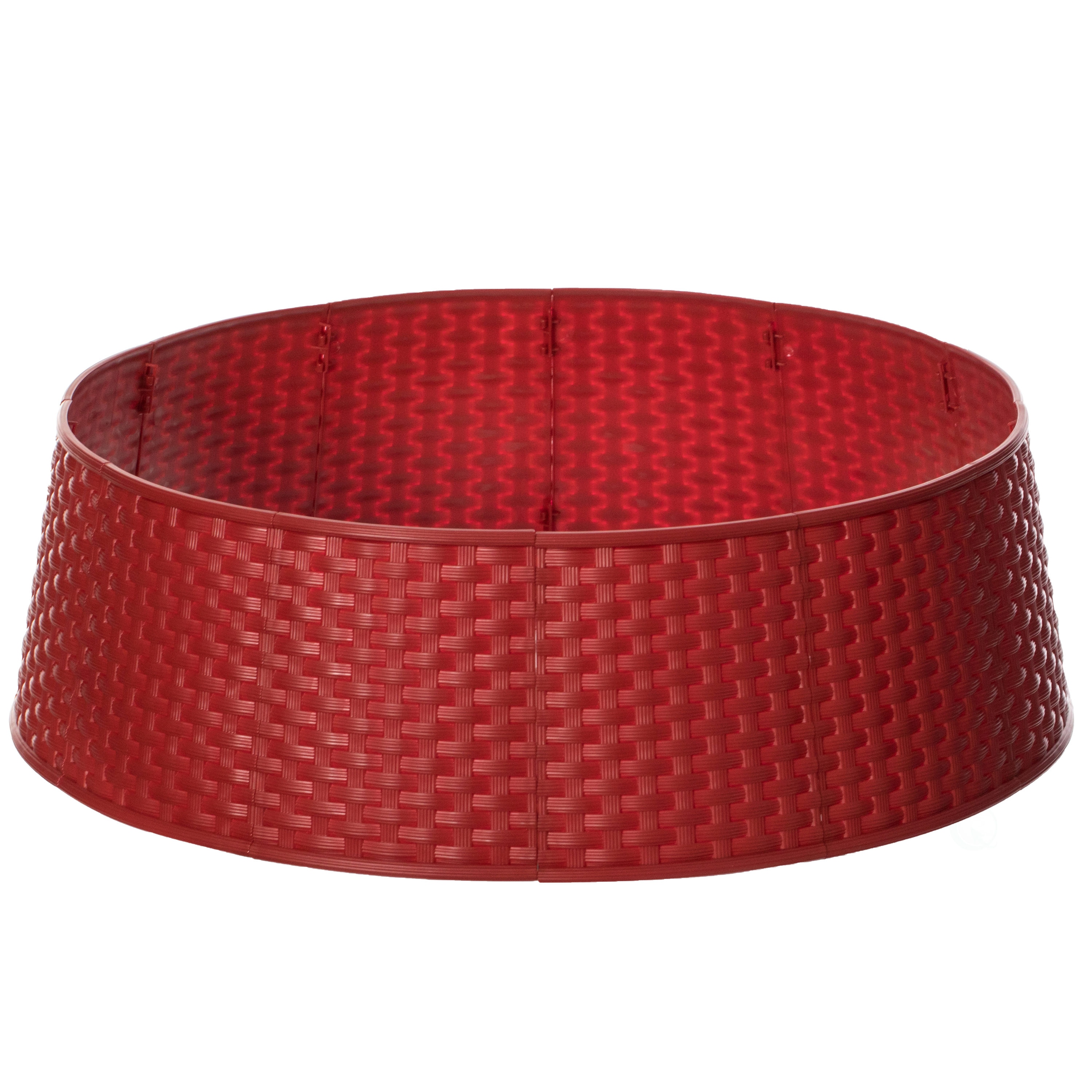 Large Red Rattan Christmas Tree Skirt